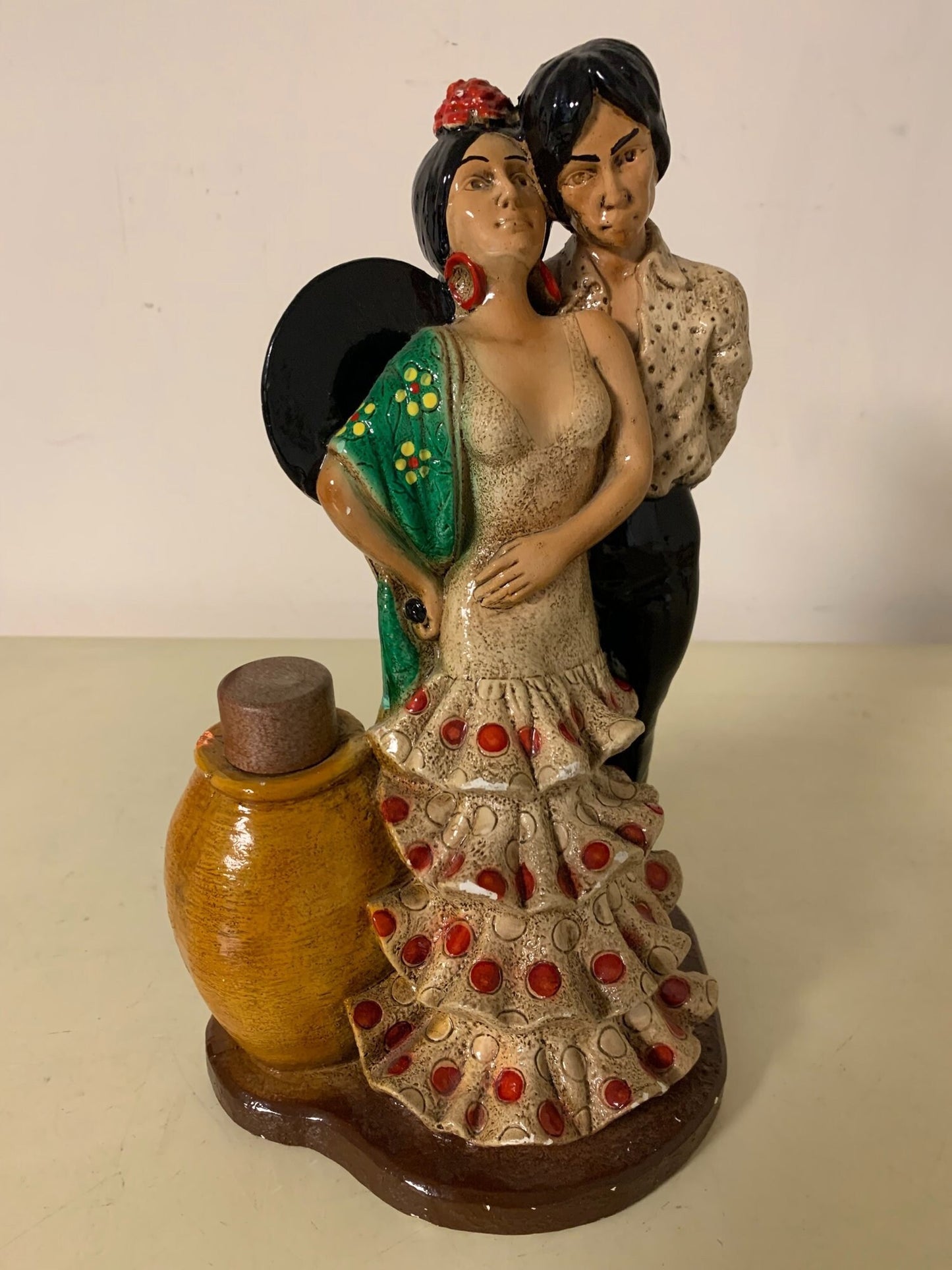Vintage Spanish Ceramic Liquor Bottle, Mid-Century Tourism Souvenir