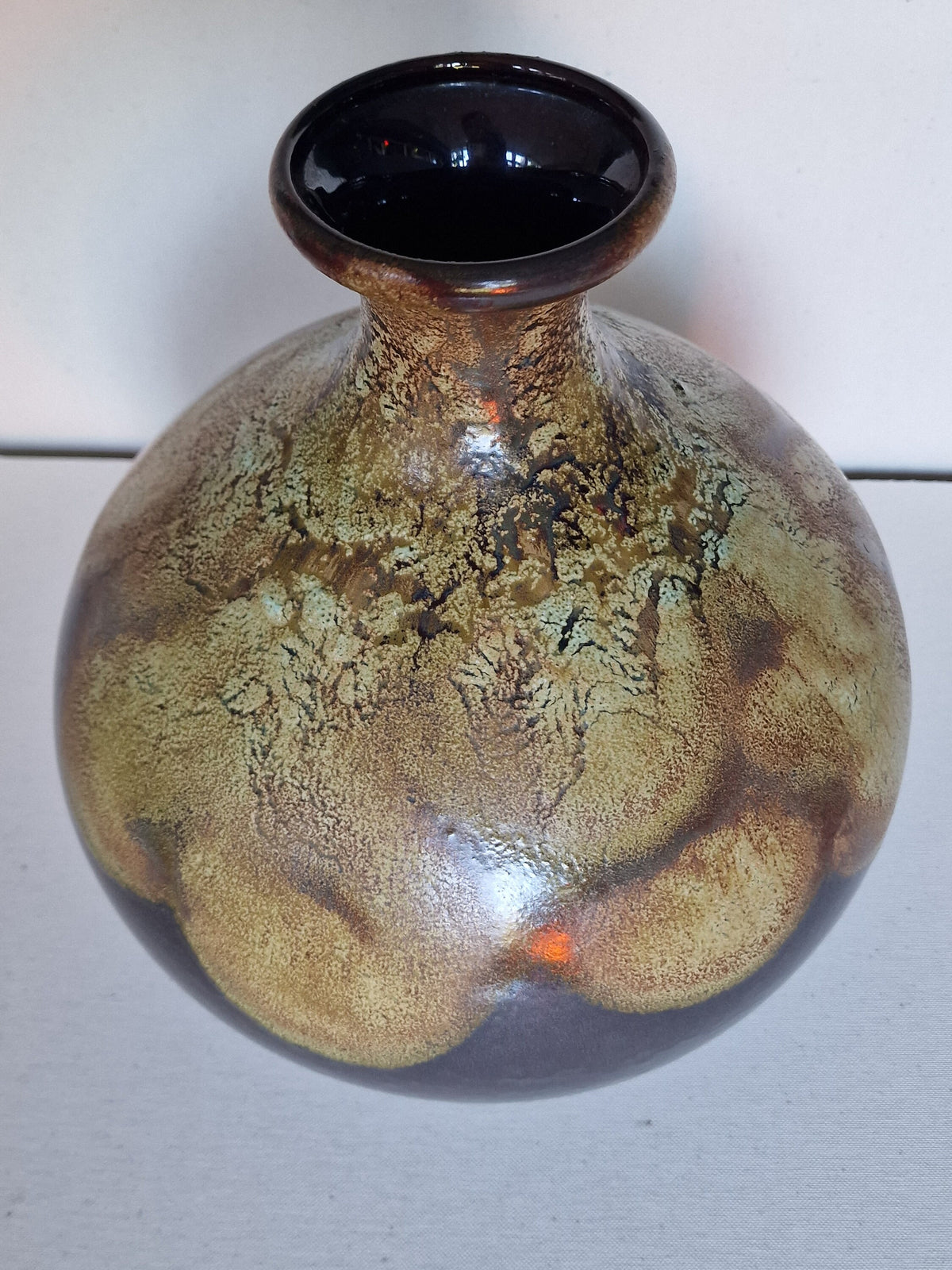 XXL Vintage Fat Lava Vase, PAN Germany Polychrome Pottery