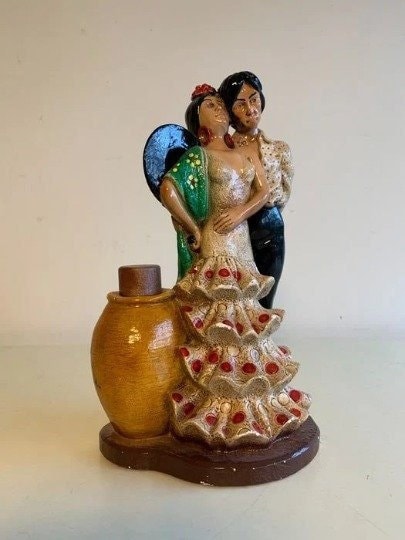 Vintage Spanish Ceramic Liquor Bottle, Mid-Century Tourism Souvenir