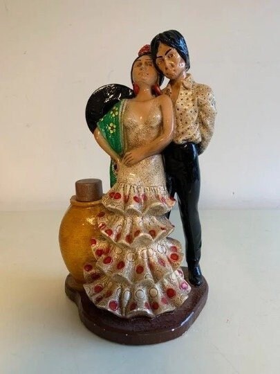 Vintage Spanish Ceramic Liquor Bottle, Mid-Century Tourism Souvenir