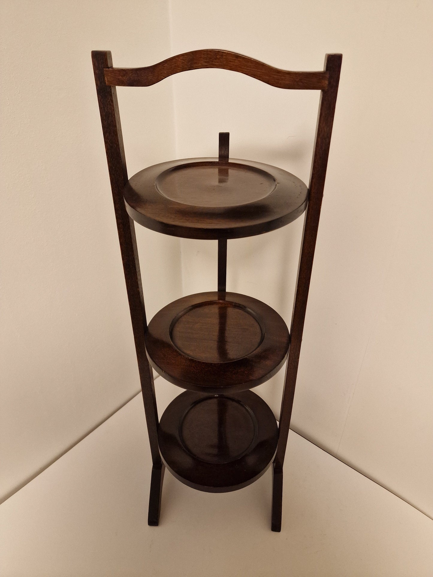 83 cm grote variant charmante 19e eeuwse mahonie cake stand, butlertray, cakeplateau server etagere, engelse hightea taart plateau cakestand