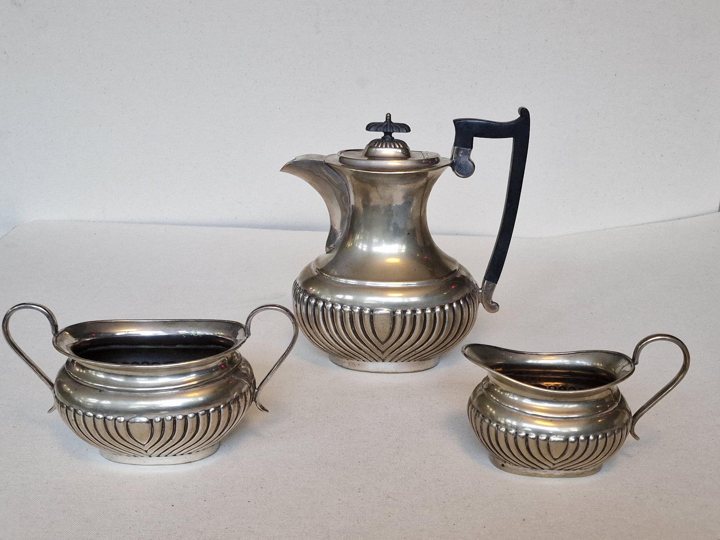 Antique Georgian Silverplate Sheffield Tea Set, c 1856