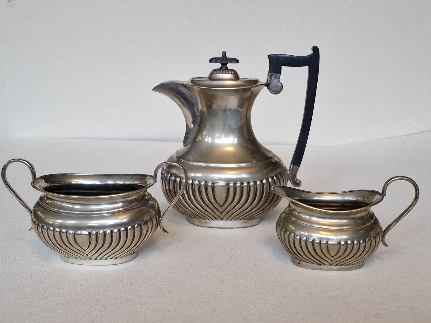 Antique Georgian Silverplate Sheffield Tea Set, c 1856