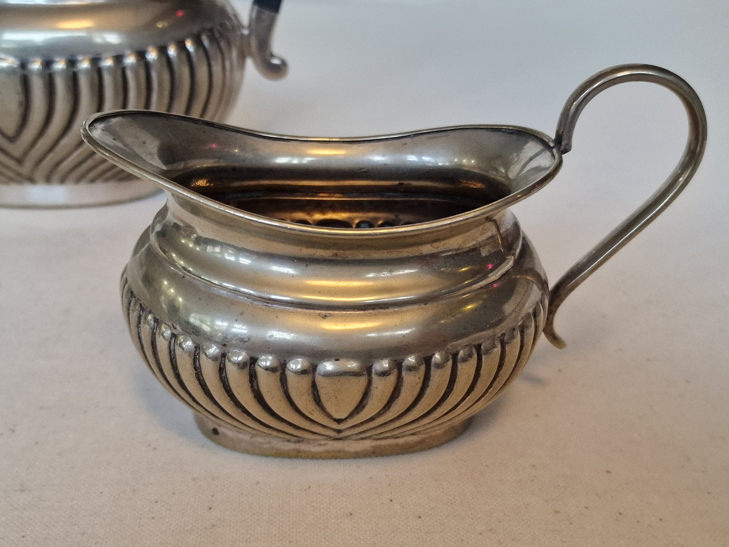 Antique Georgian Silverplate Sheffield Tea Set, c 1856