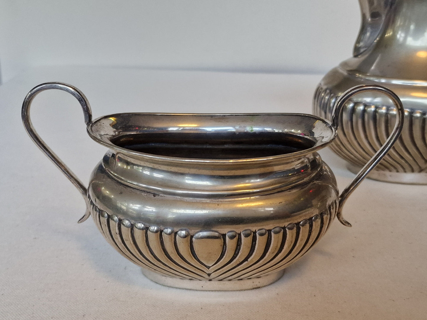 Antique Georgian Silverplate Sheffield Tea Set, c 1856