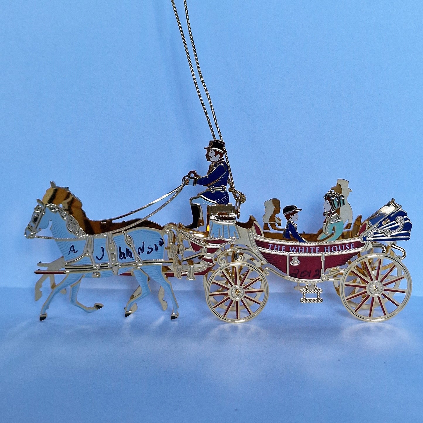 White House Christmas Ornament, 2001 Horse-Drawn Carriage, Limited Edition