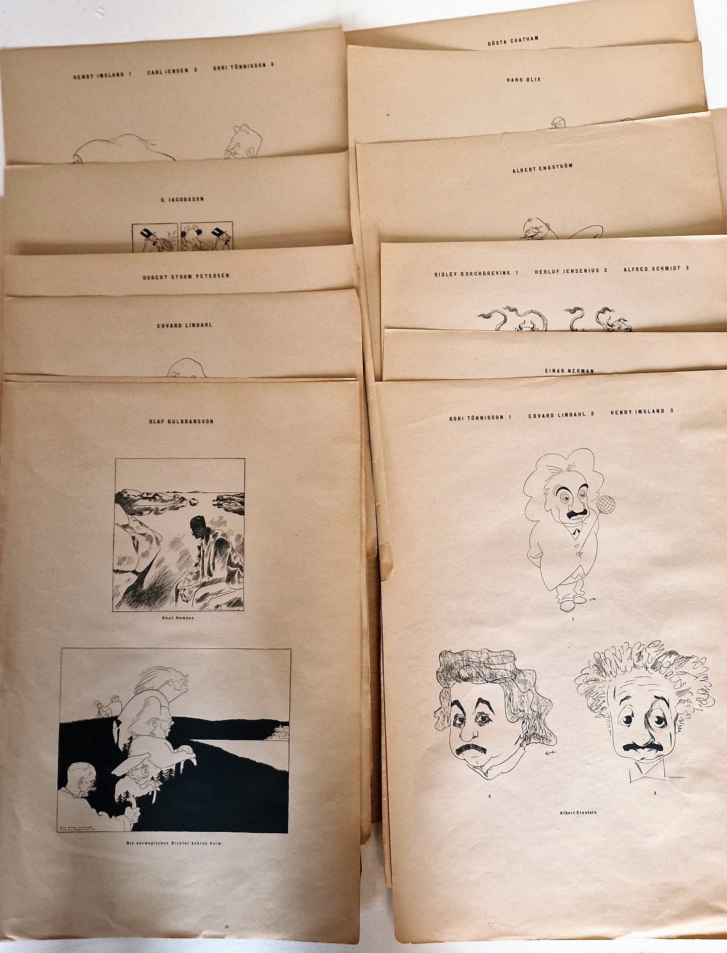 Nordische Gesellschaft karikatuur, 1930, voorgang WO2 , slechts 50 exemplaren