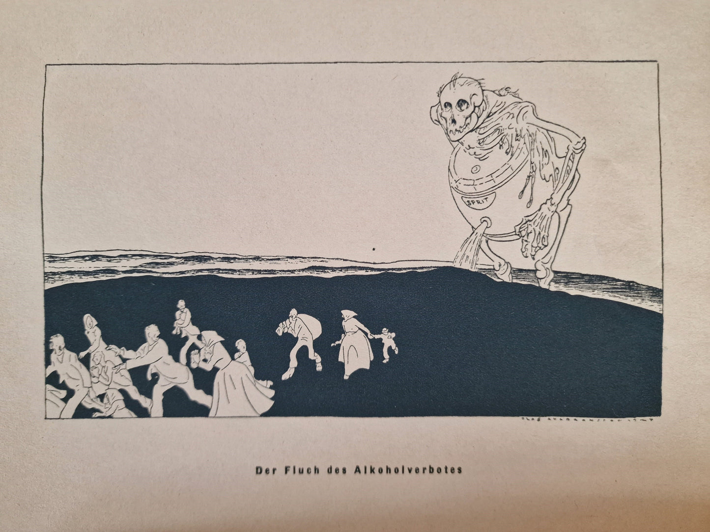 Nordische Gesellschaft karikatuur, 1930, voorgang WO2 , slechts 50 exemplaren