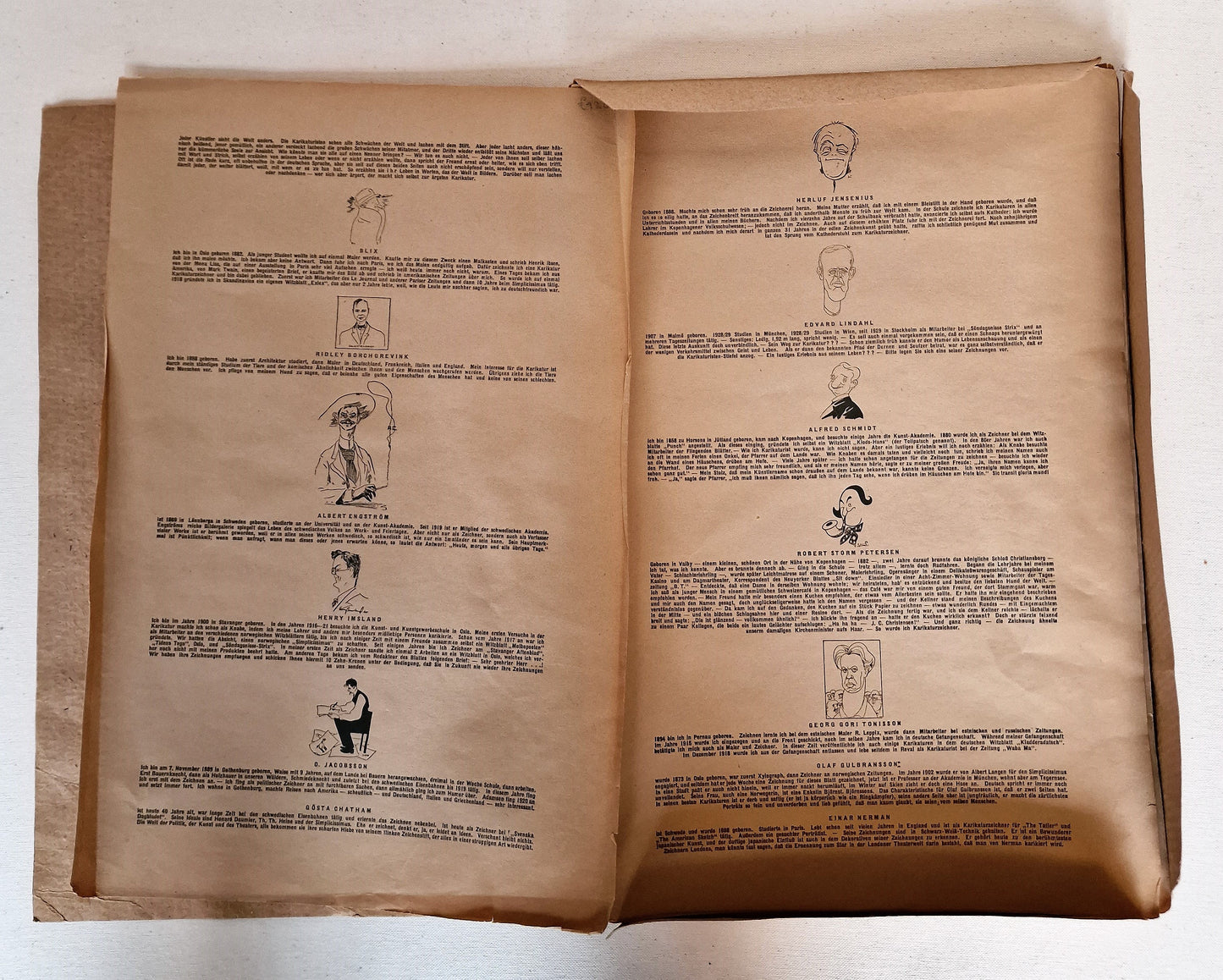Nordische Gesellschaft karikatuur, 1930, voorgang WO2 , slechts 50 exemplaren