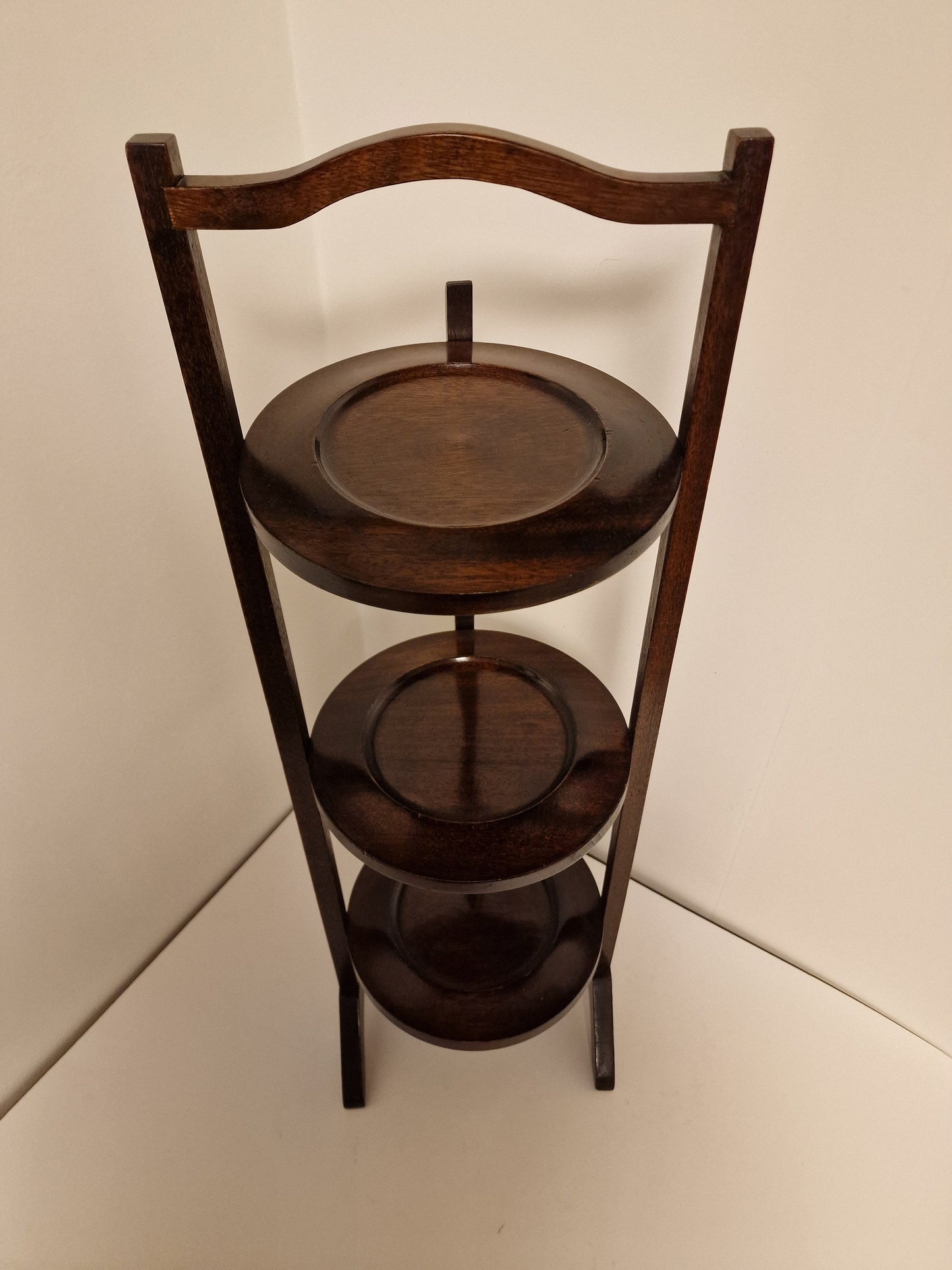 83 cm grote variant charmante 19e eeuwse mahonie cake stand, butlertray, cakeplateau server etagere, engelse hightea taart plateau cakestand