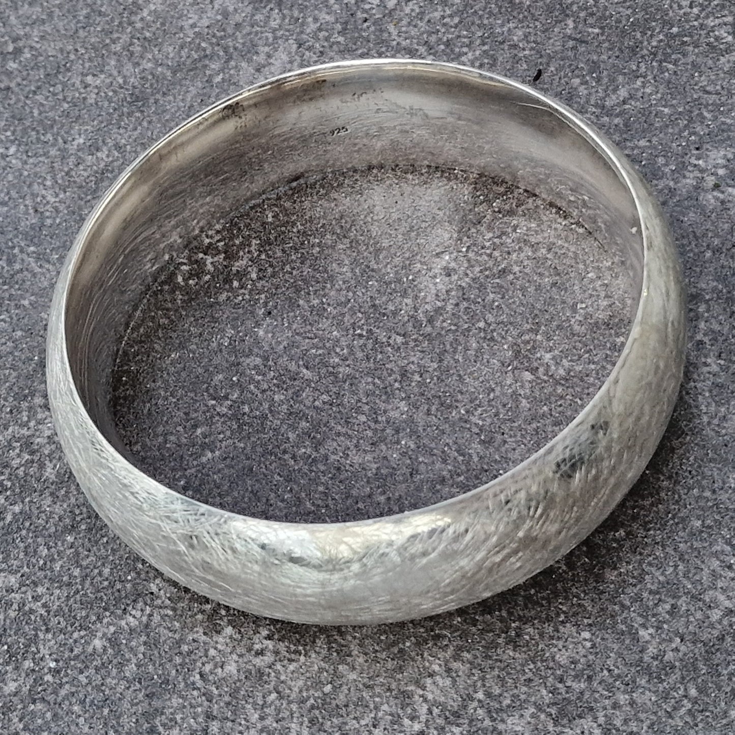 Scandinavian Brushed Sterling Silver Cuff Bracelet, Heavy Designer Bangle