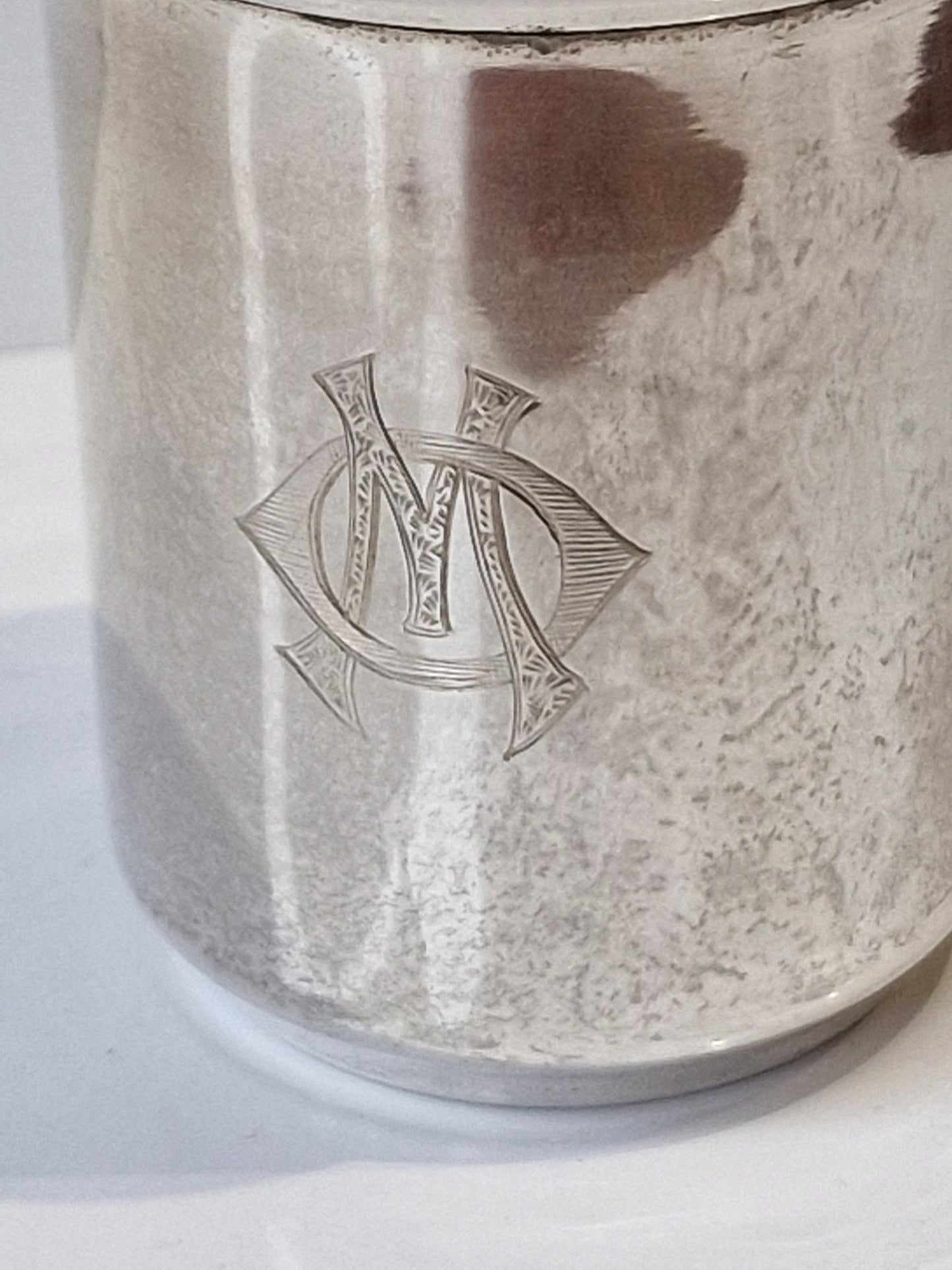 Antique Dutch Silver Masonic Ritual Beaker with Letter M, 1938