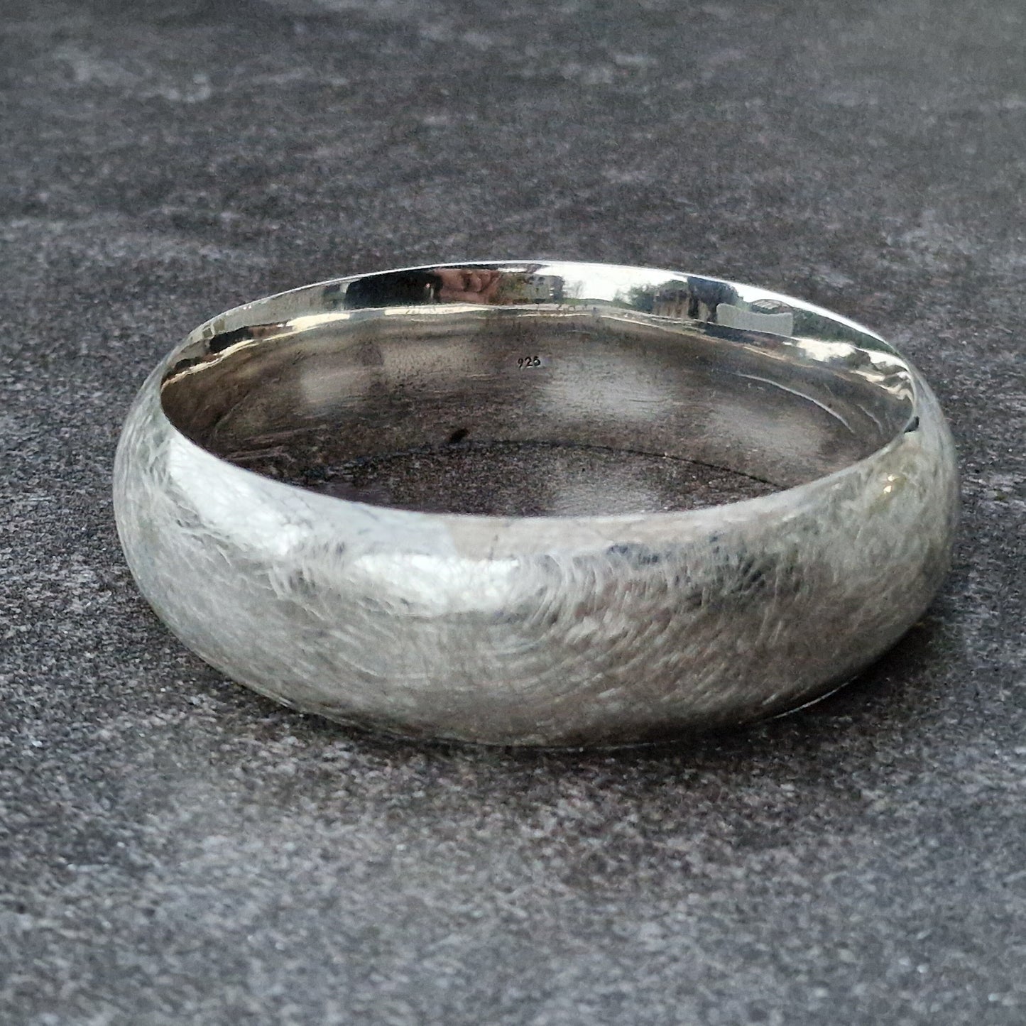 Scandinavian Brushed Sterling Silver Cuff Bracelet, Heavy Designer Bangle