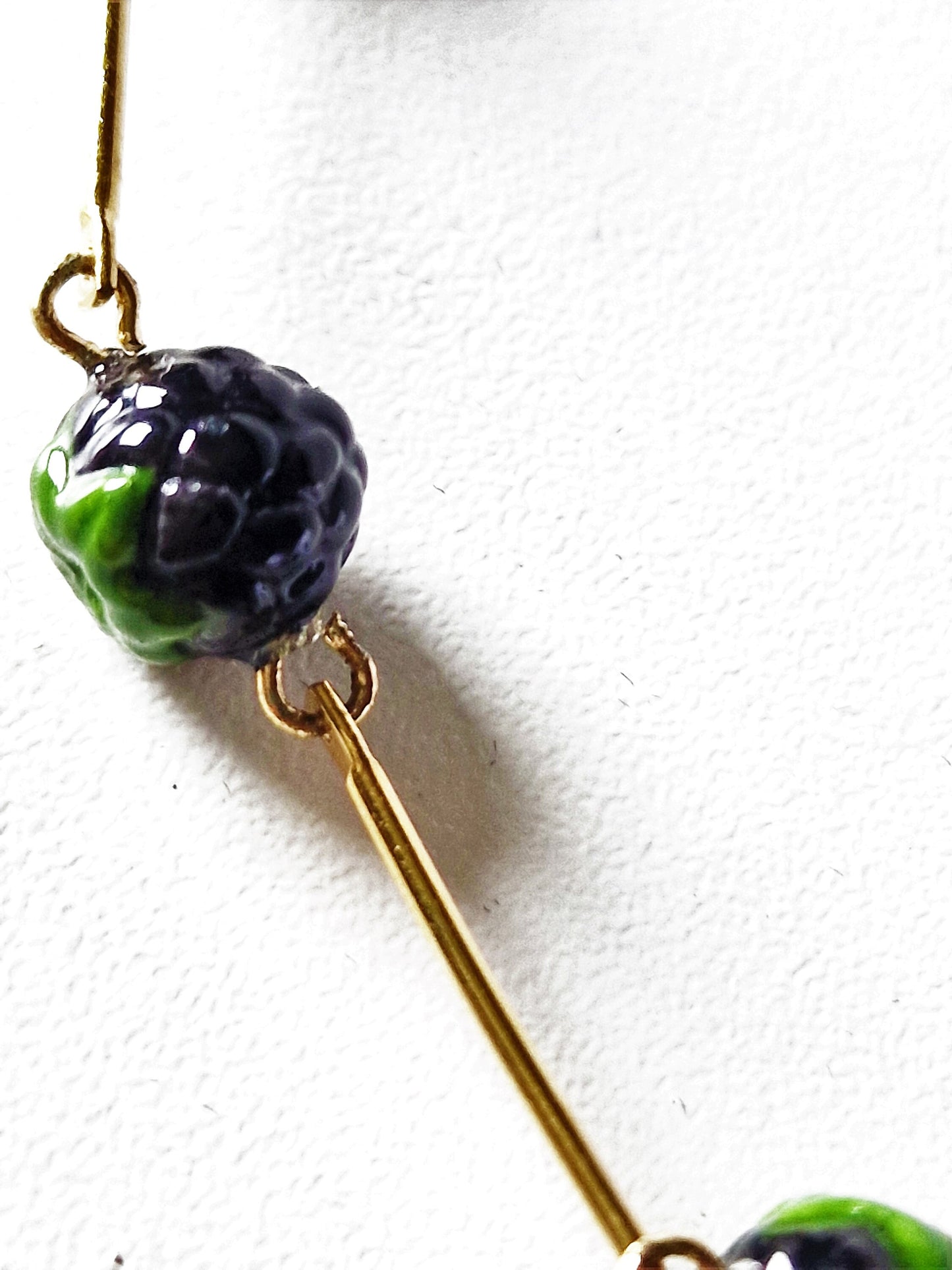 Nach Designer Blackberries Porcelain Choker, 24K Gold Gilt