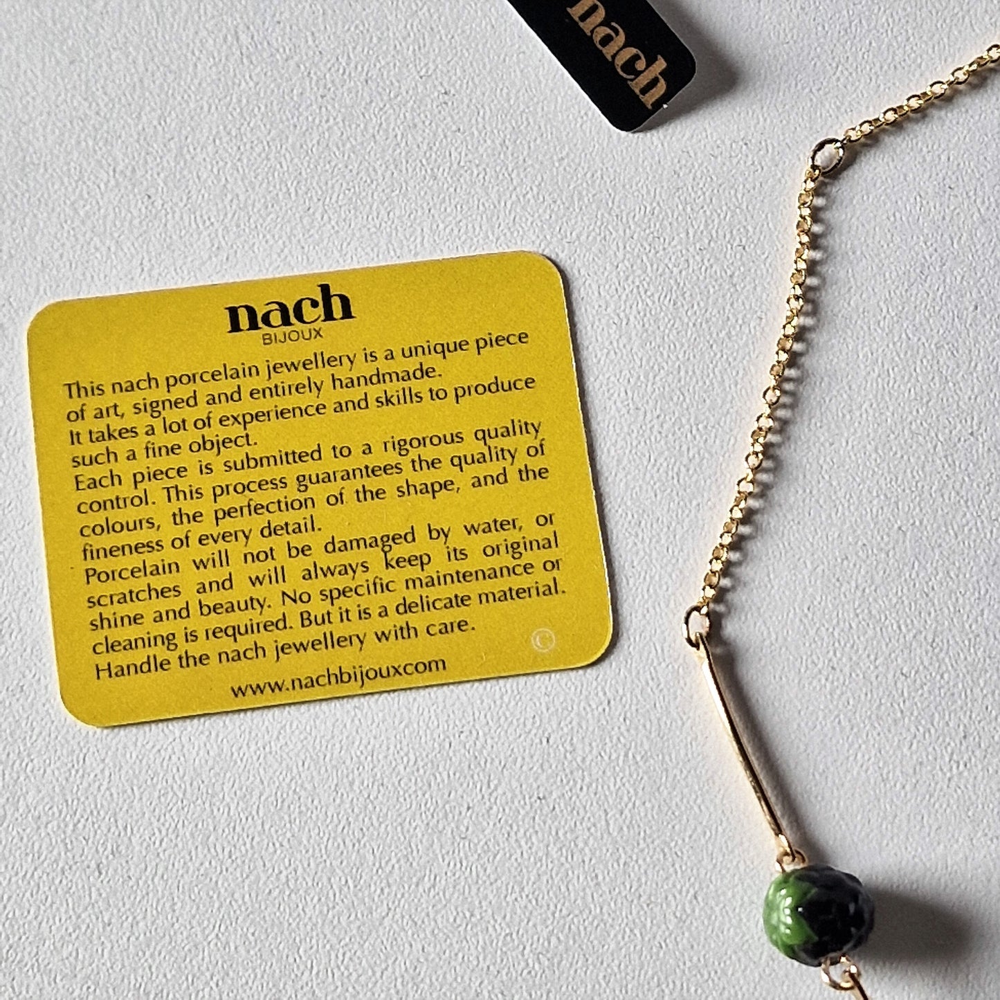 Nach Designer Blackberries Porcelain Choker, 24K Gold Gilt