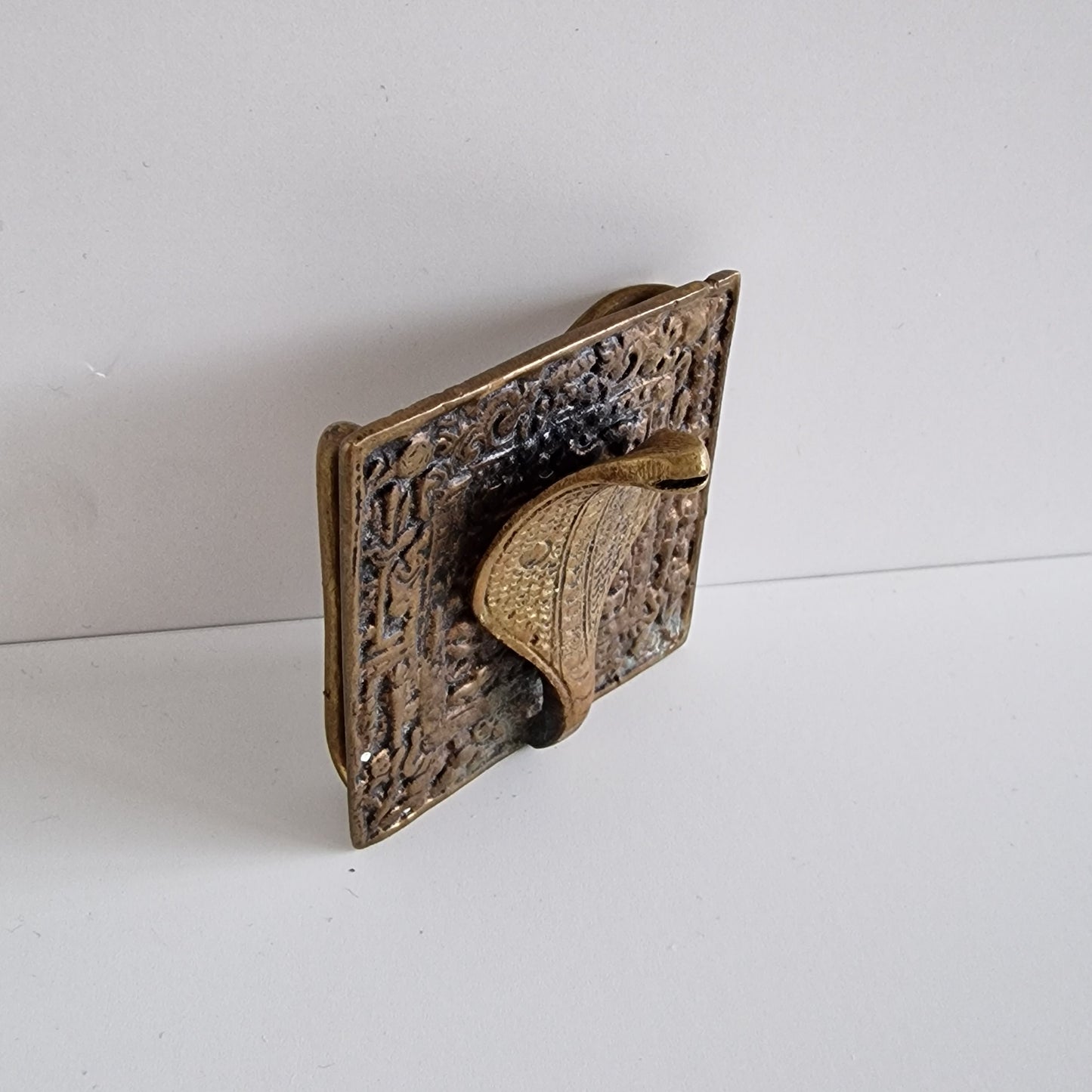 Dhokra coperen cobra bucket gesp clasp, antique indian
