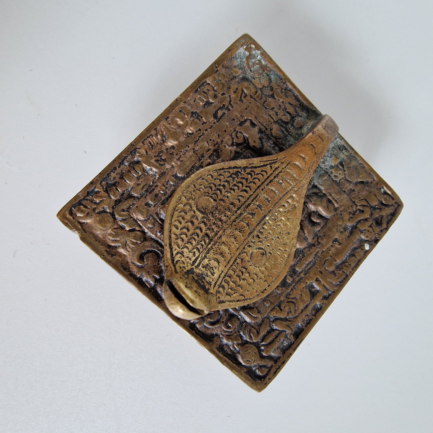 Dhokra coperen cobra bucket gesp clasp, antique indian