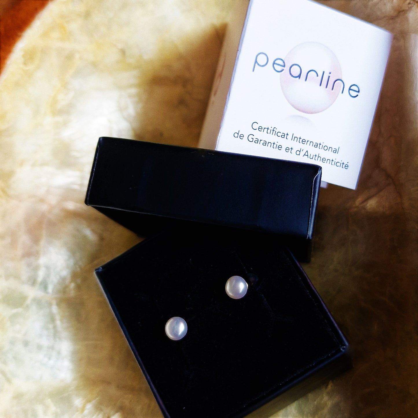18k Yellow Gold Pearl Stud Earrings, 750 Gold