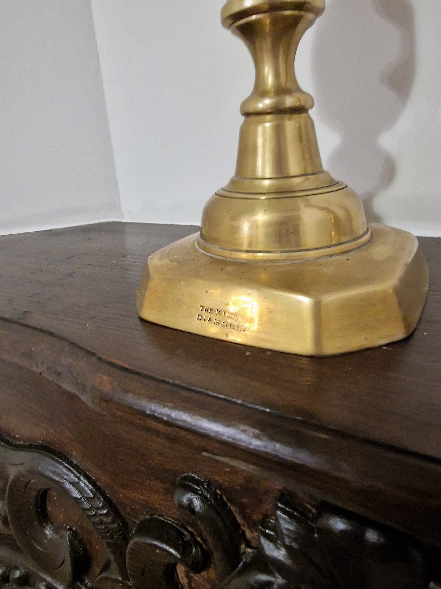 Antique Brass Candlestick Set, Arts and Crafts, Diamond King Marked