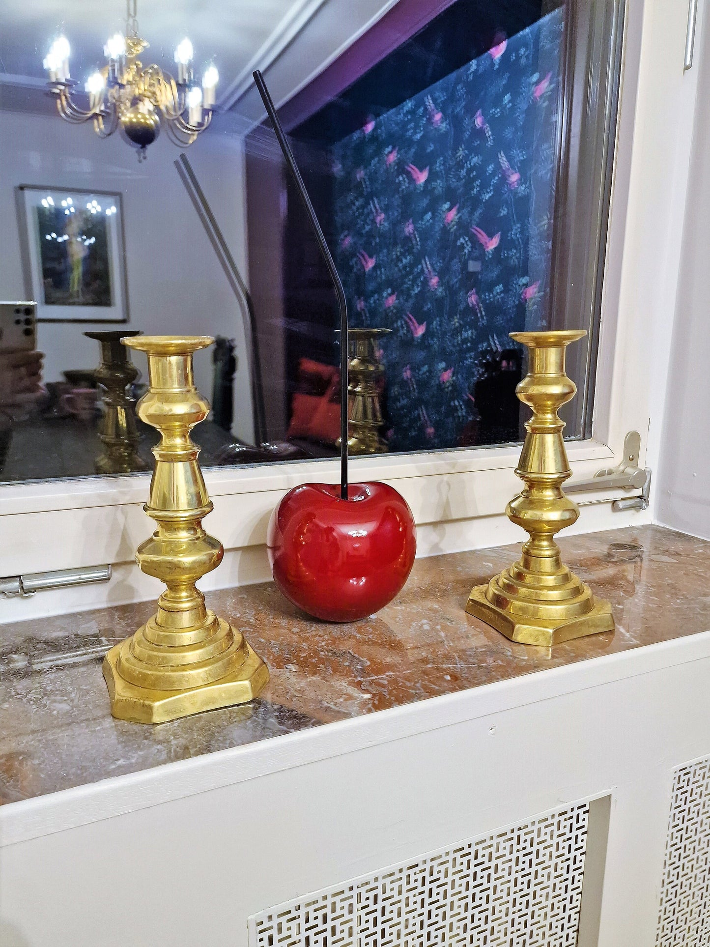 Arts and Crafts kandelaars, brass , can hold waxine