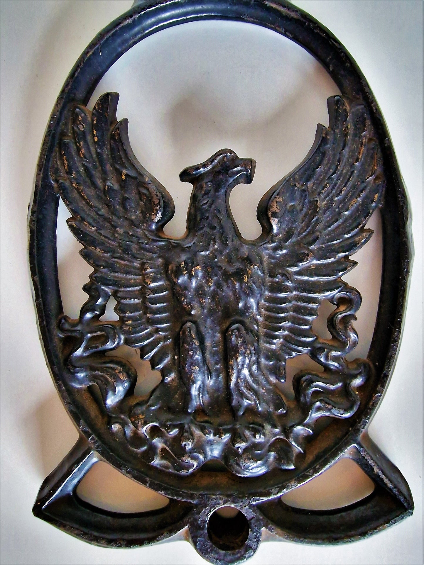 Cast Iron Phoenix Door Ornament, European Garden Decor