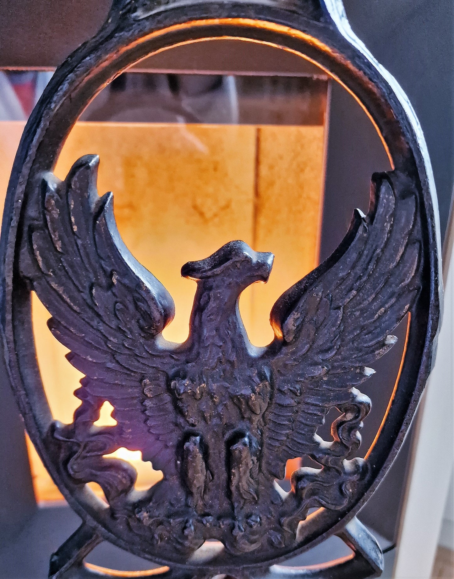Cast Iron Phoenix Door Ornament, European Garden Decor