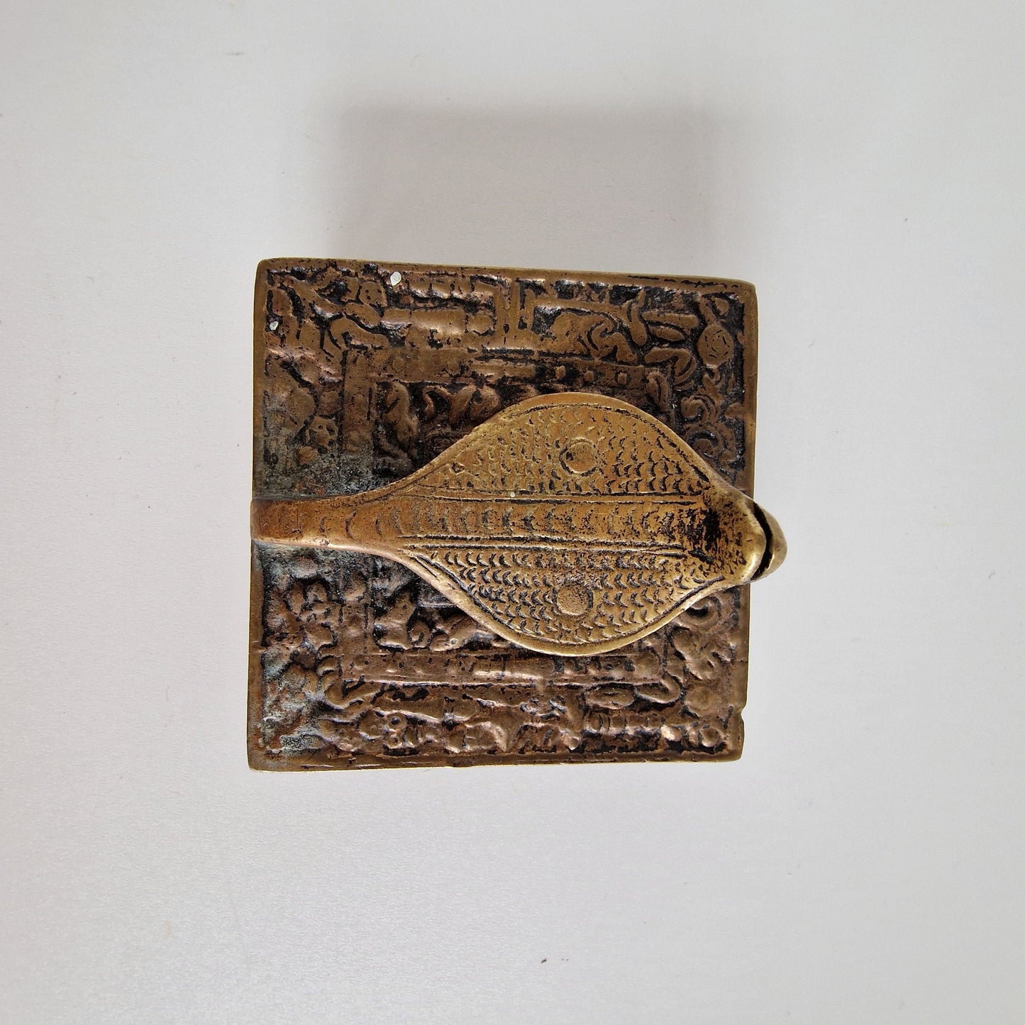 Dhokra coperen cobra bucket gesp clasp, antique indian