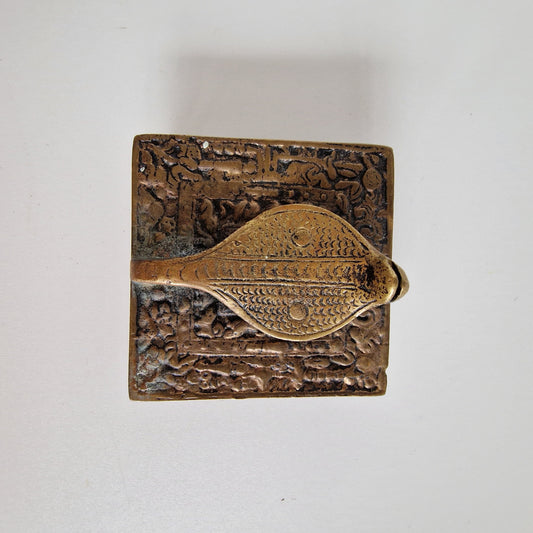 Dhokra coperen cobra bucket gesp clasp, antique indian