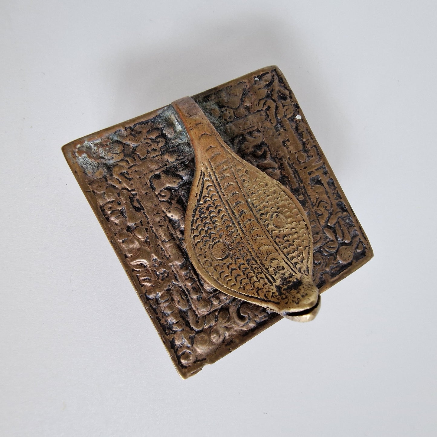 Dhokra coperen cobra bucket gesp clasp, antique indian