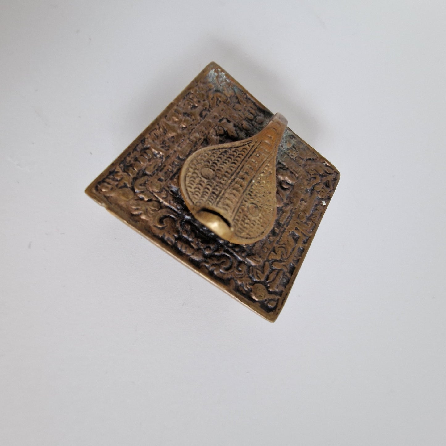Dhokra coperen cobra bucket gesp clasp, antique indian