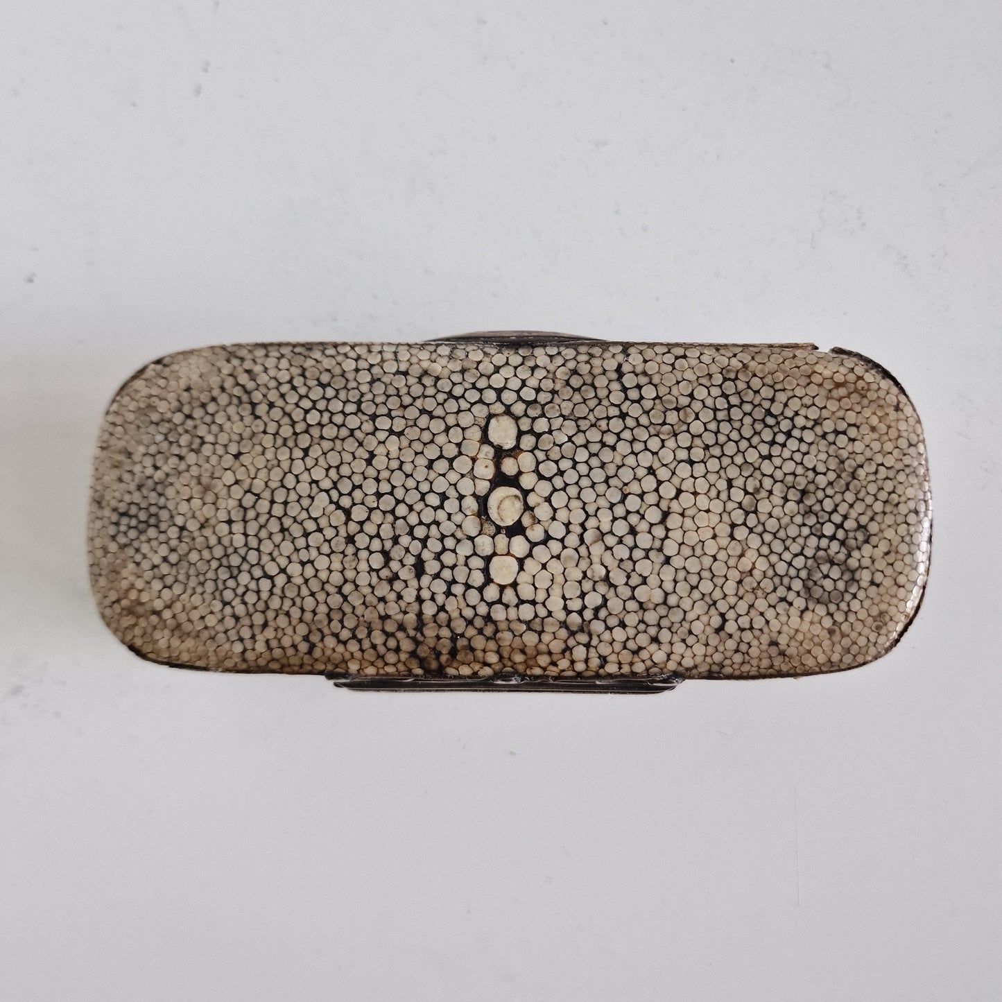 Antique Sterling Silver Stingray Skin Box, 18th Century Spoon Case