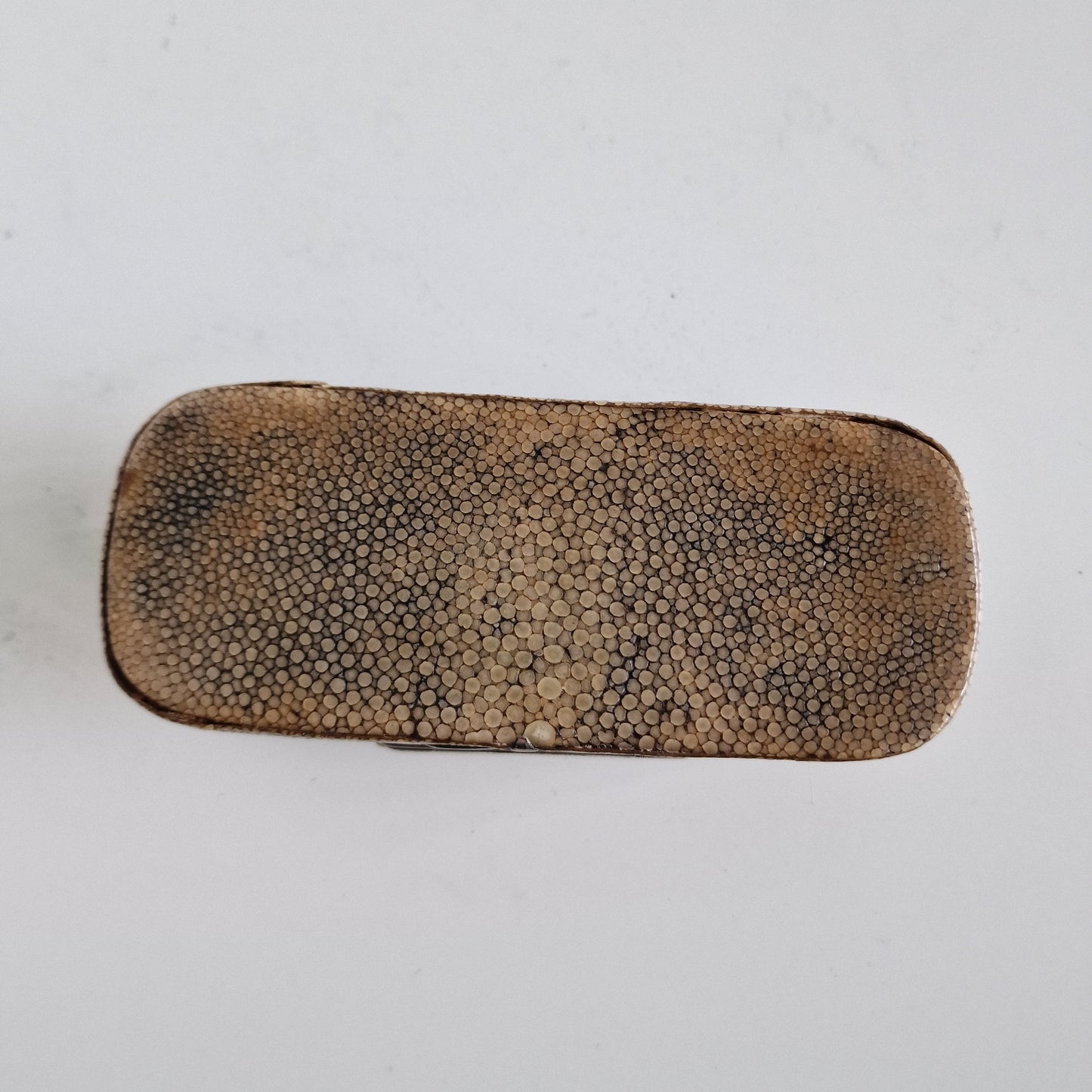 Antique Sterling Silver Stingray Skin Box, 18th Century Spoon Case