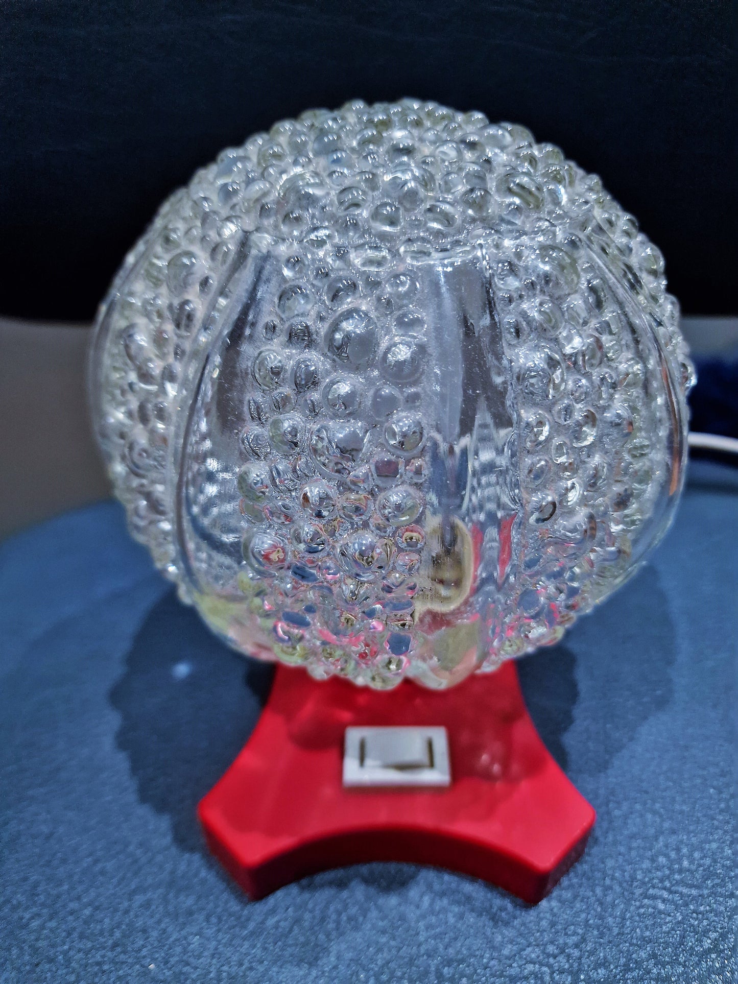 Vintage Bubble Glass Table Lamp, Saku Leuchten, 1960s German Retro Design