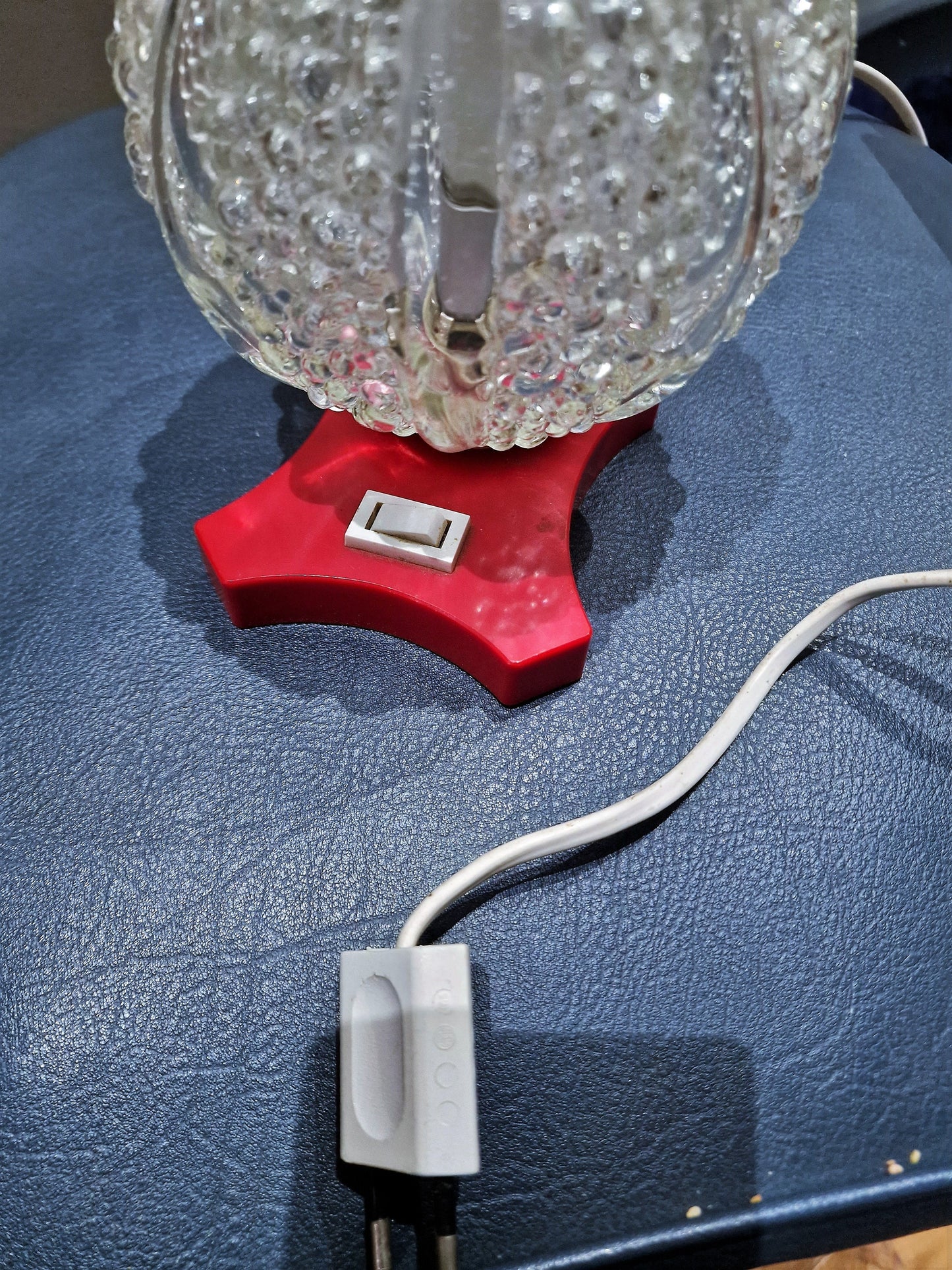 Vintage Bubble Glass Table Lamp, Saku Leuchten, 1960s German Retro Design