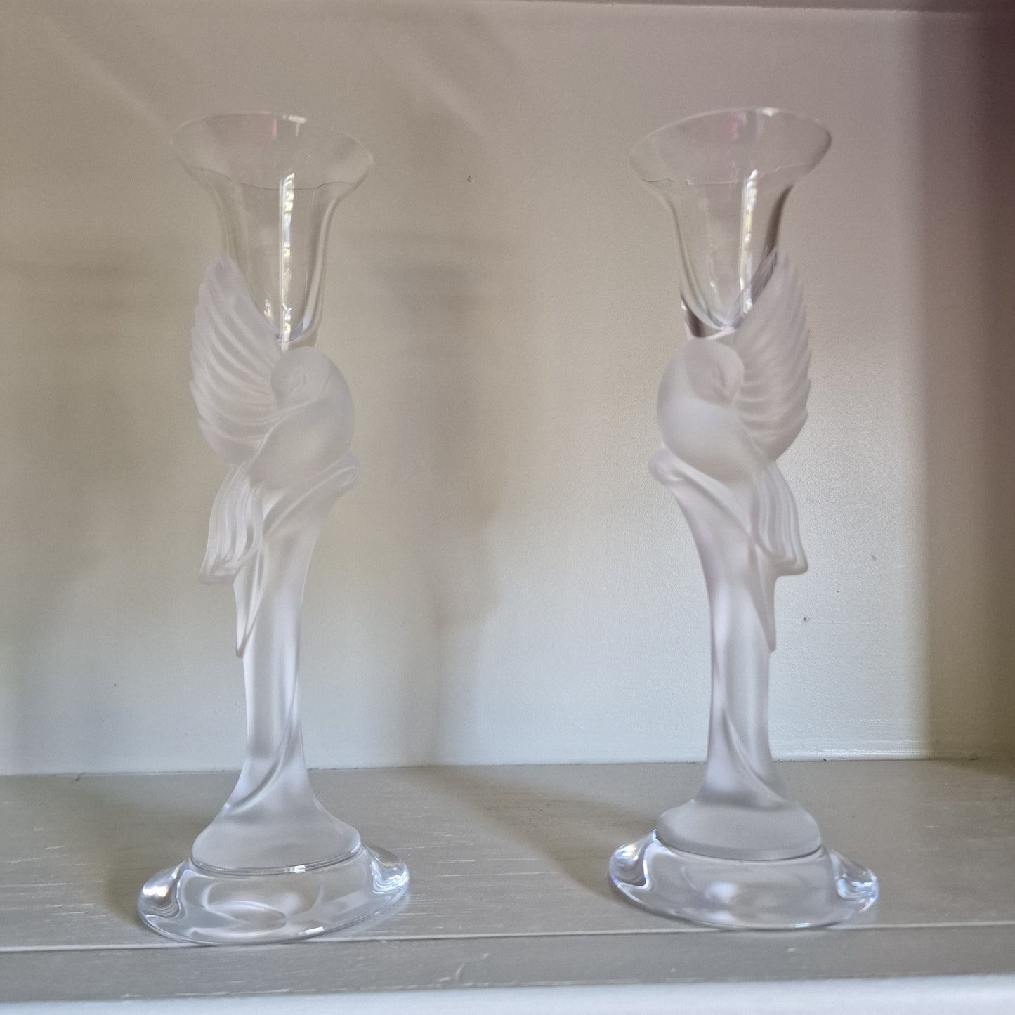Fabergé Snow Dove Crystal Candlesticks, Igor Carl Fabergé, France