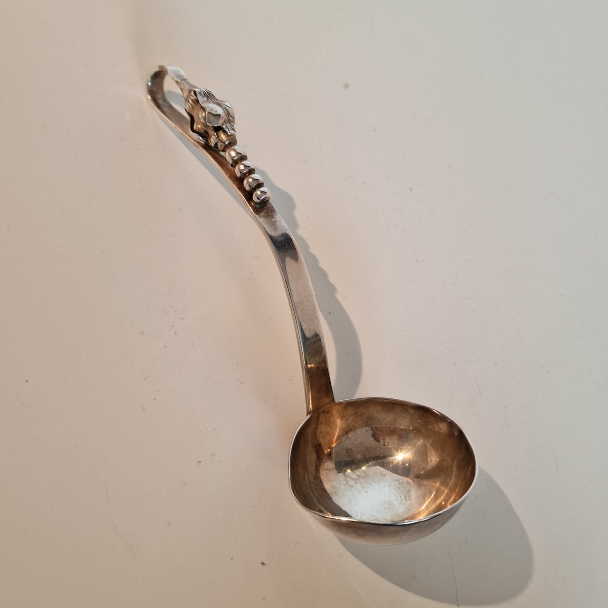 Vintage F. Ramirez Sterling Silver Ladle, Mexican Blossom Design