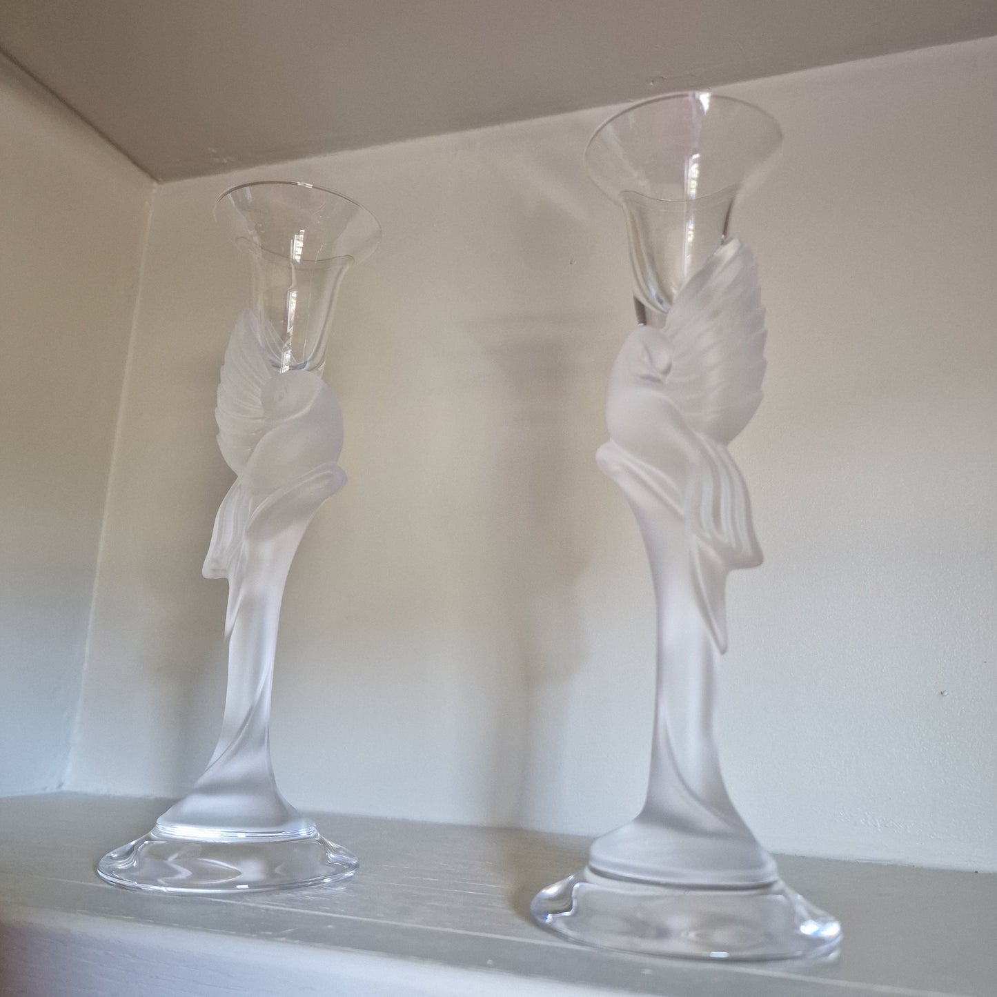 Fabergé Snow Dove Crystal Candlesticks, Igor Carl Fabergé, France