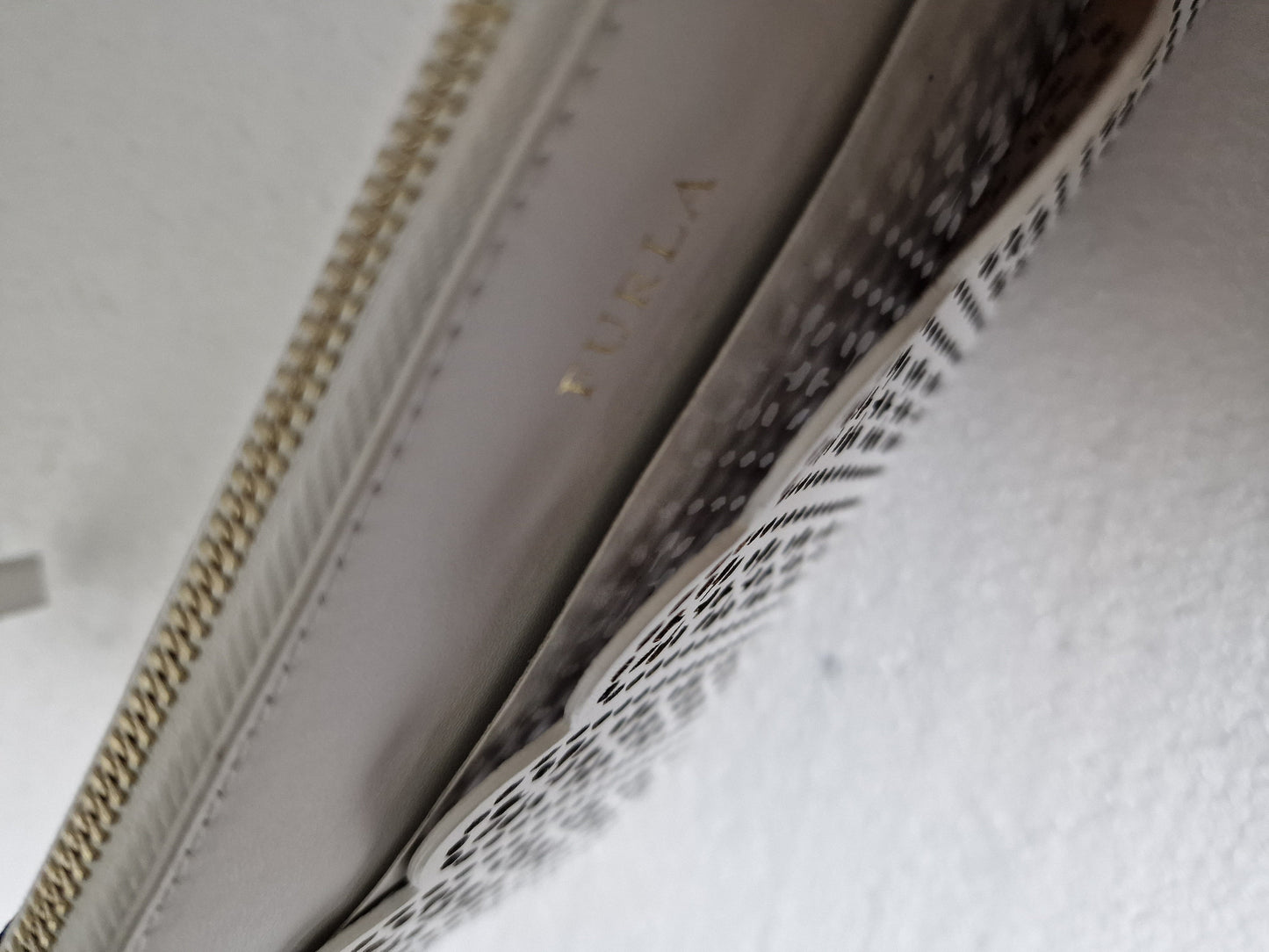 Furla Leather Clutch Briefcase, Limited Edition Chalk White