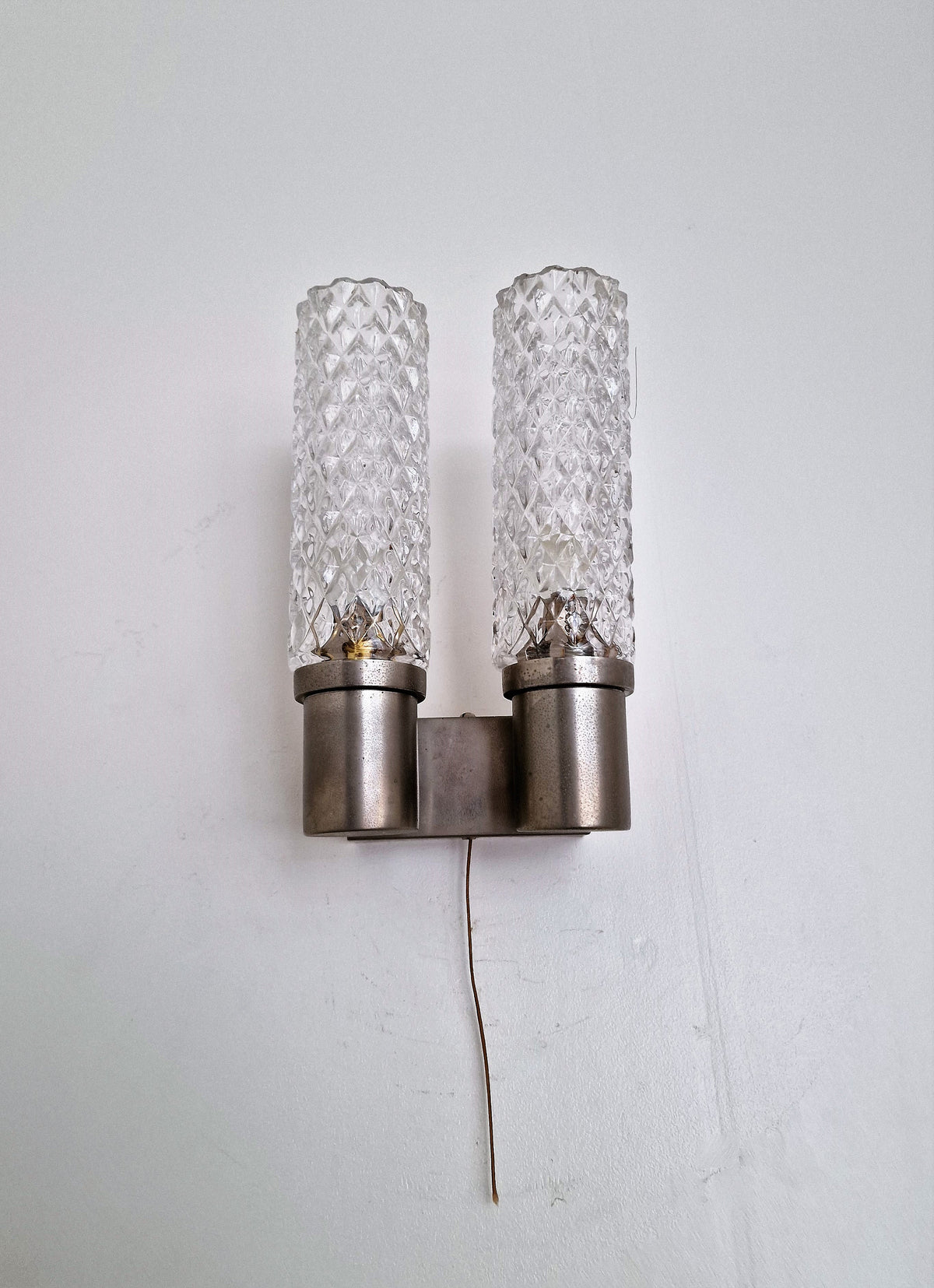 Vintage Crystal Glass Wall Sconce by Paolo Targetti, 1960s Italian Design
