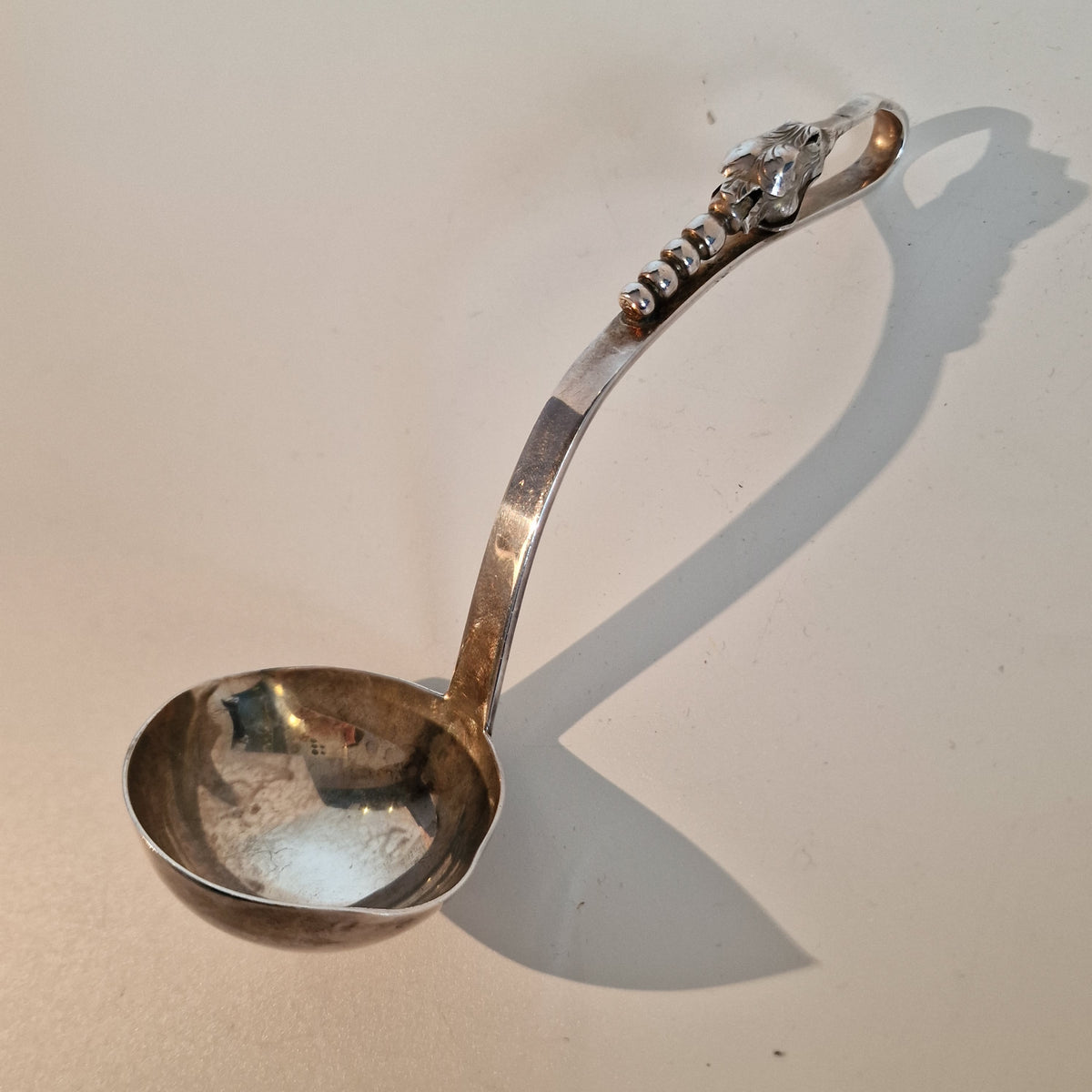Vintage F. Ramirez Sterling Silver Ladle, Mexican Blossom Design