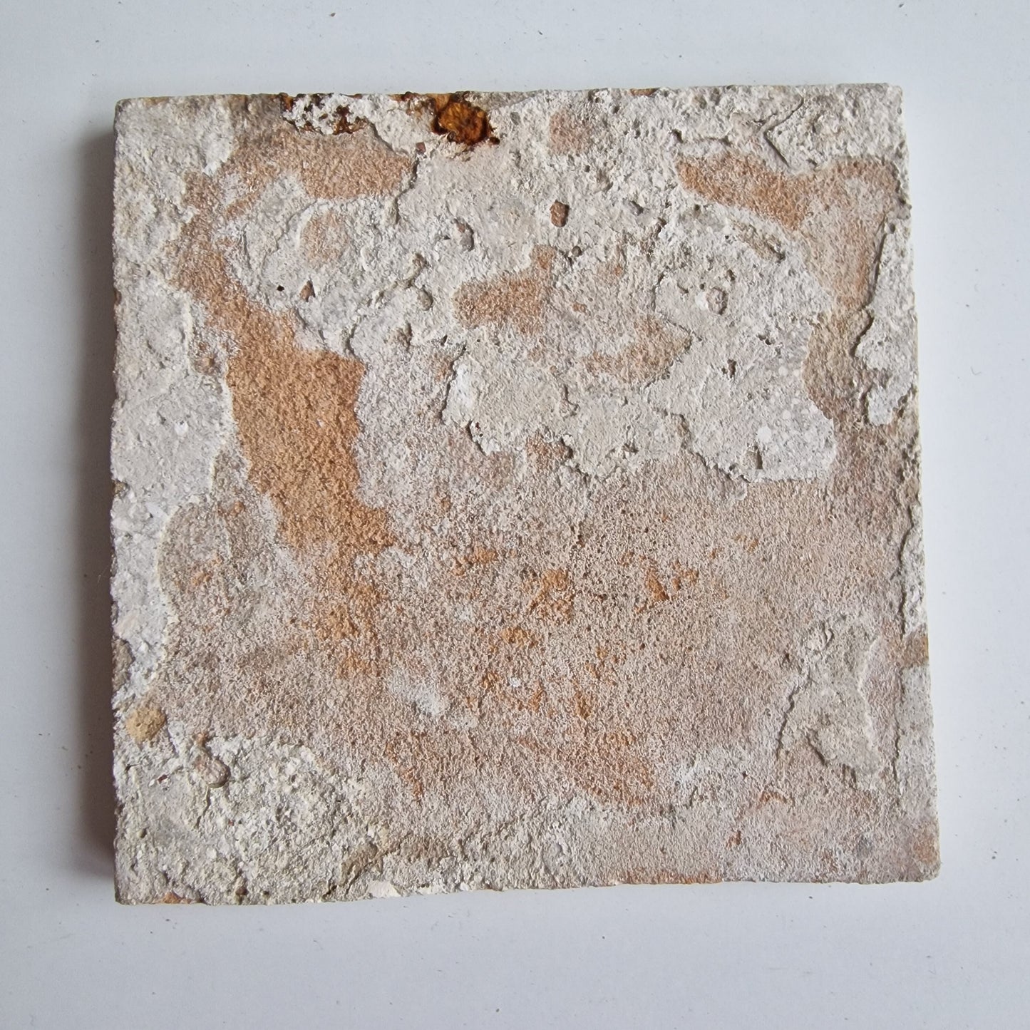 Antique Dutch Tile - man with knife  - Dated 1640, oxhead corner