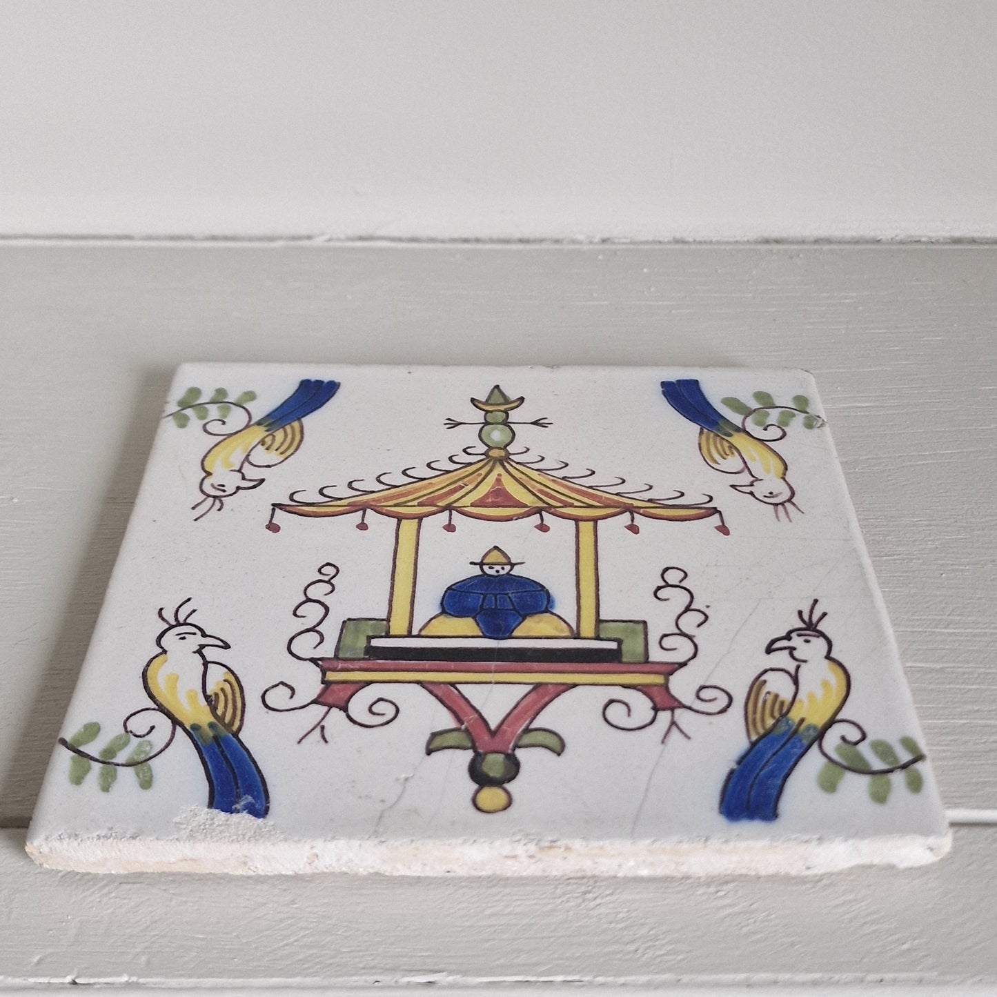 Royal Makkum Tile, Dutch Chinoise Polychrome, 20th Century