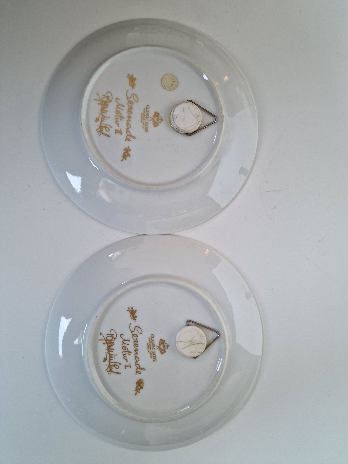 Vintage Bjorn Wiinblad Rosenthal Gold Plated Porcelain Wall Plates (Set of 2)