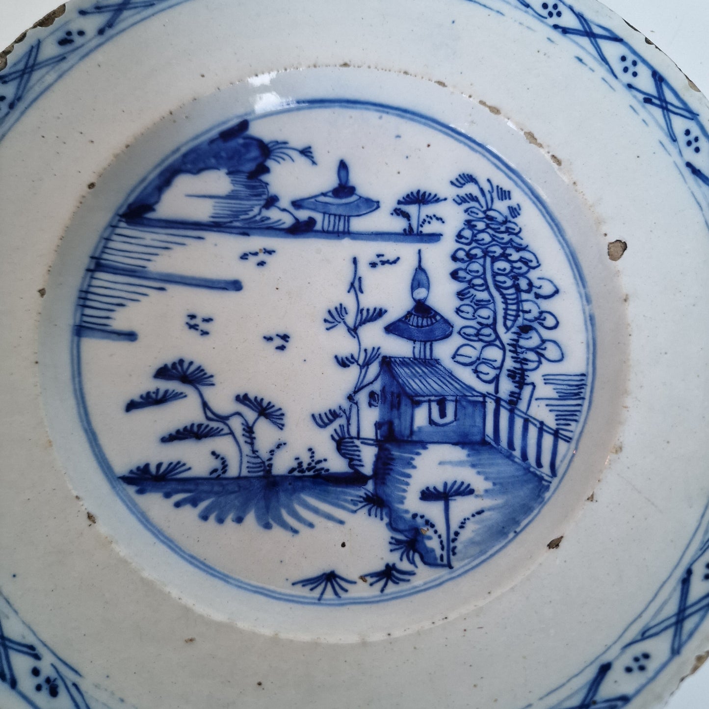Antique Delft Plates, 18th Century Dutch Pottery, Chinoiserie Decor (22cm)