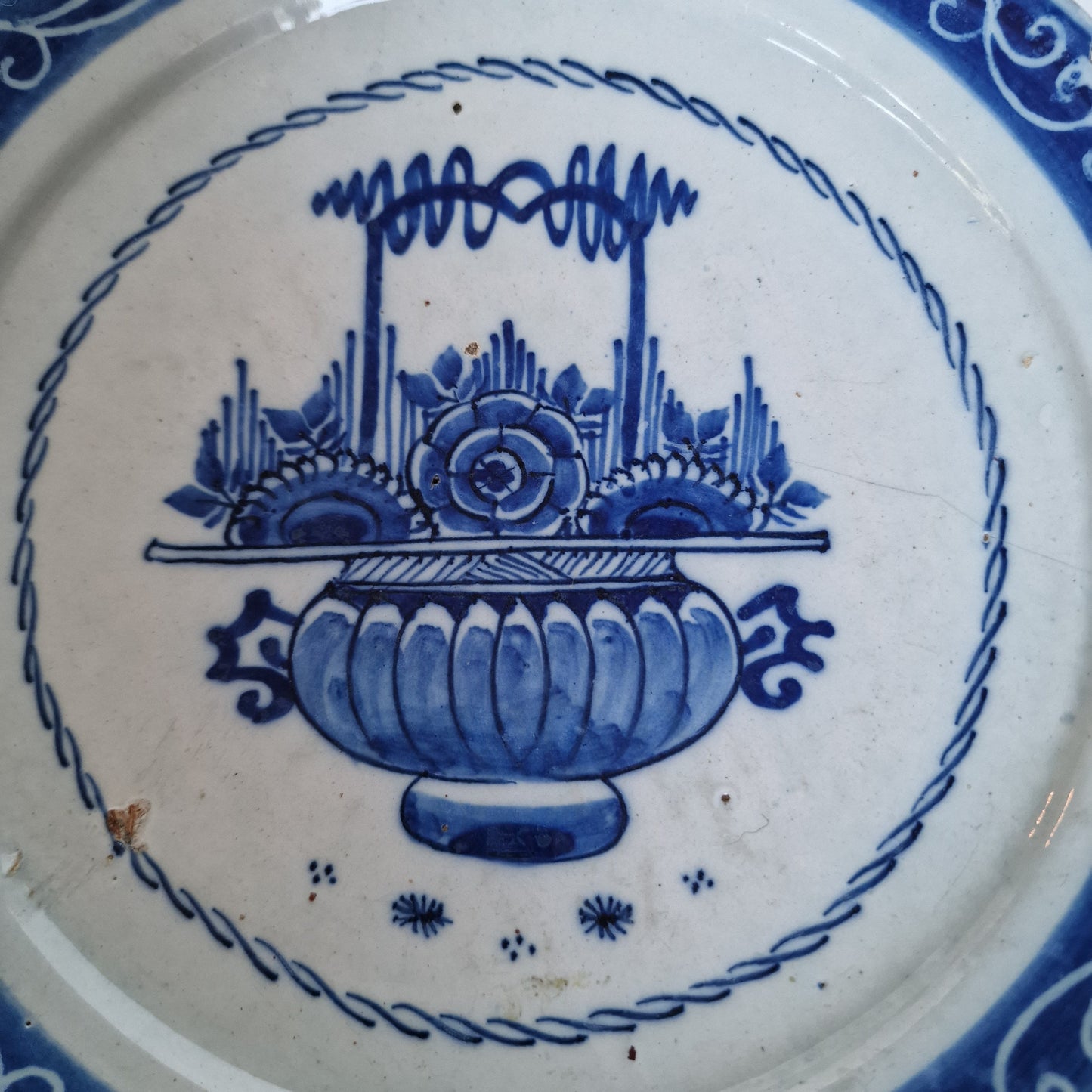 Antique Delft Plates, Handpainted Chinoiserie Decor, 18th Century