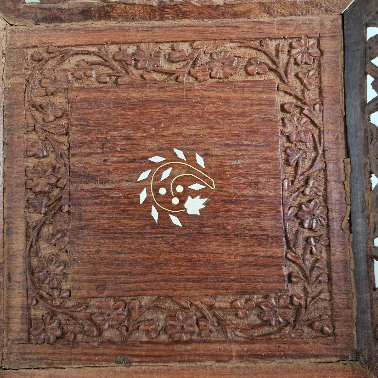 INTARSIA African serving tray hand carved old Wooden inlaid, square Handmade  Marquetry Mosaic Tray, Decorative Serving Trays Luxury basket