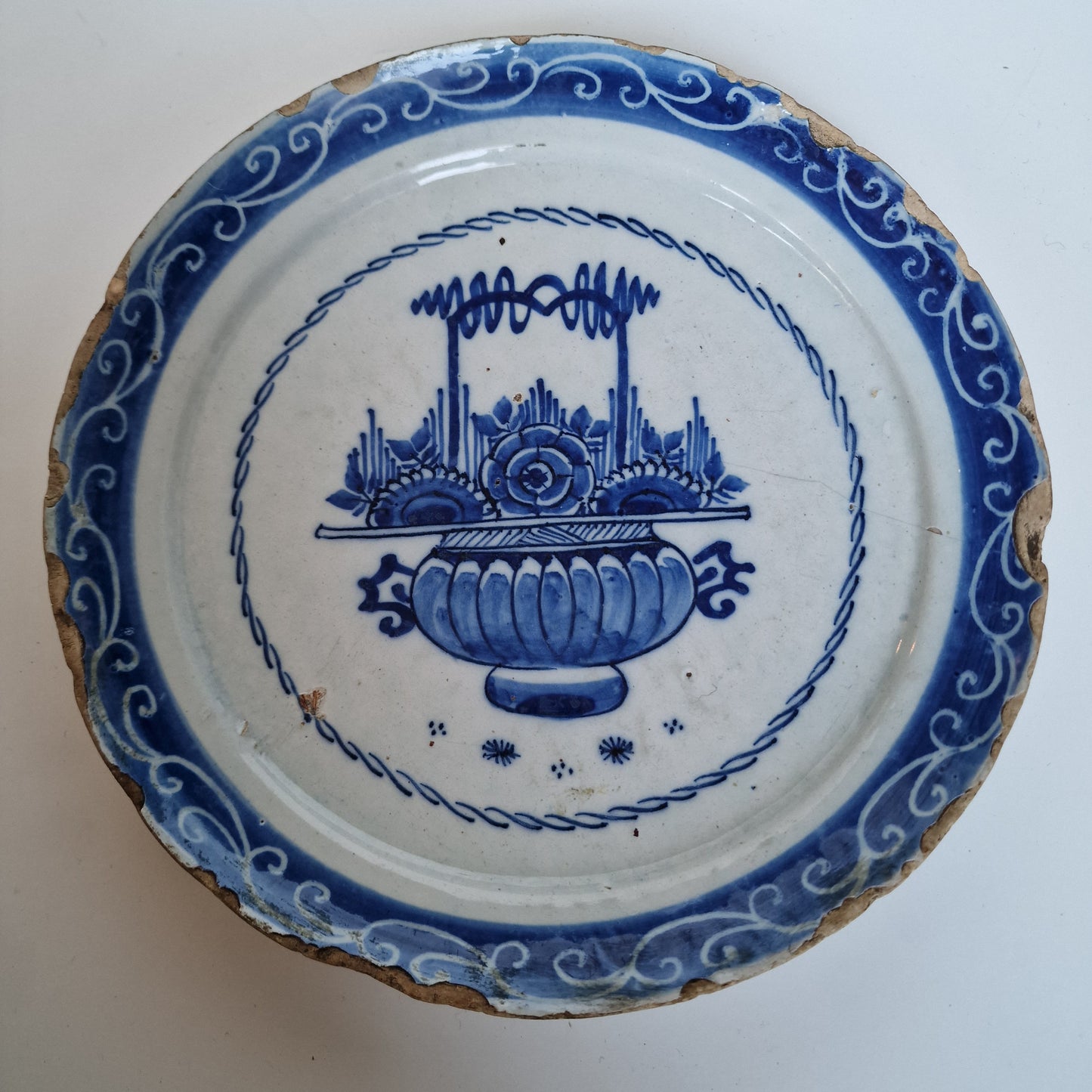 Antique Delft Plates, Handpainted Chinoiserie Decor, 18th Century