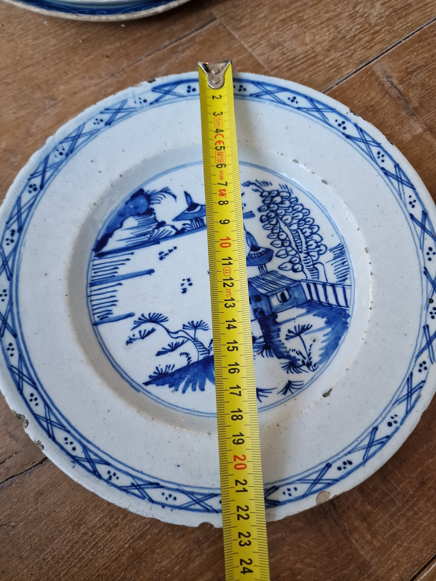 Antique Delft Plates, 18th Century Dutch Pottery, Chinoiserie Decor (22cm)