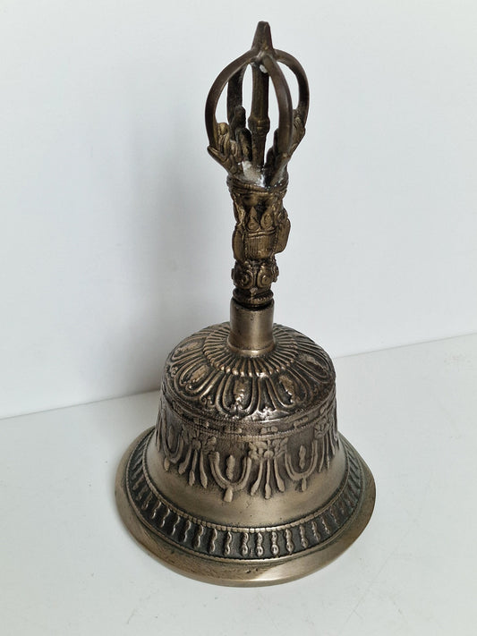 Vintage Tibetan Meditation Bell, Vajra, Buddhism Decor (23x12x12cm)
