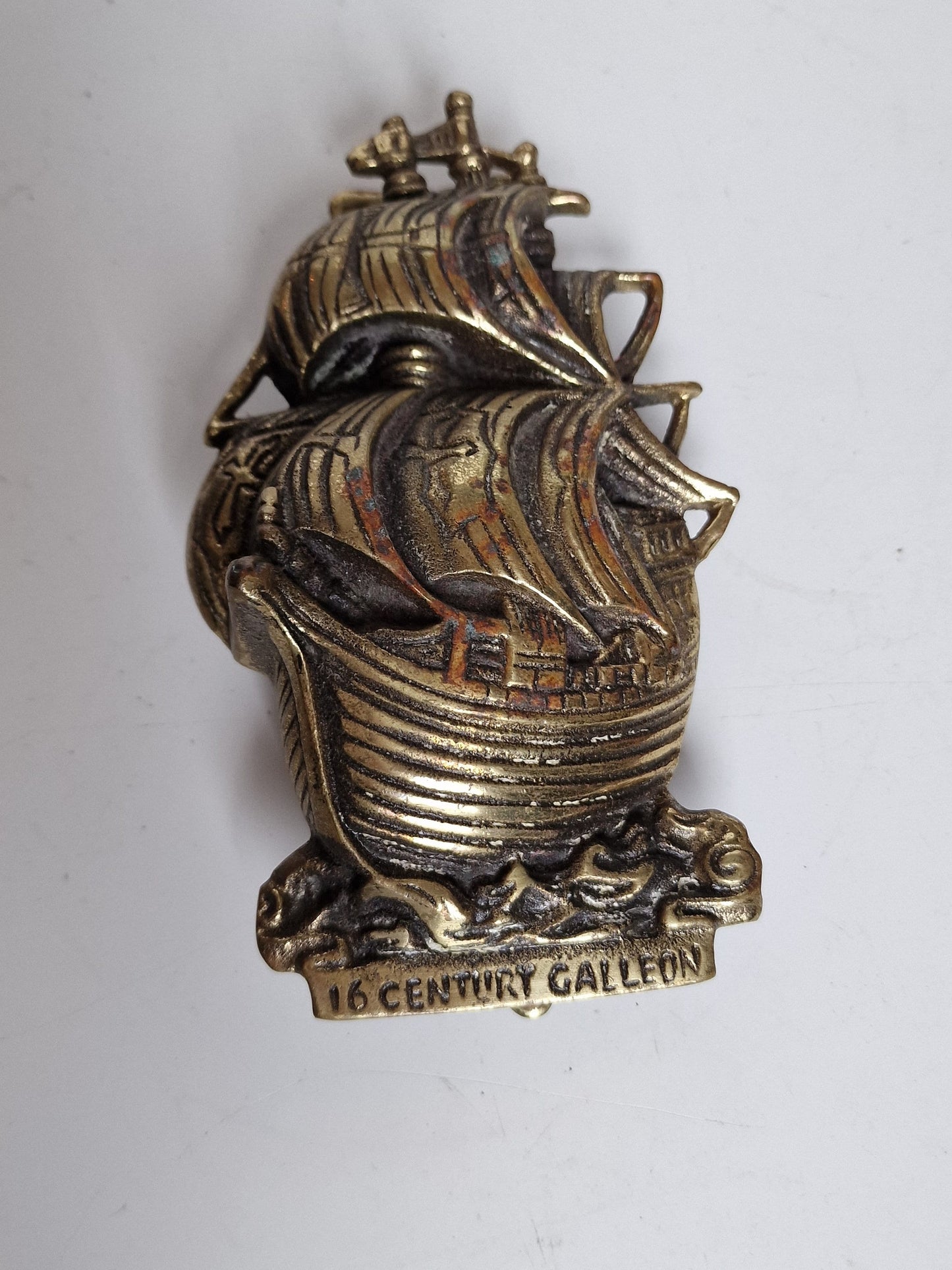 Bronze Galleon Doorknocker - Antique Ship Garden Bell